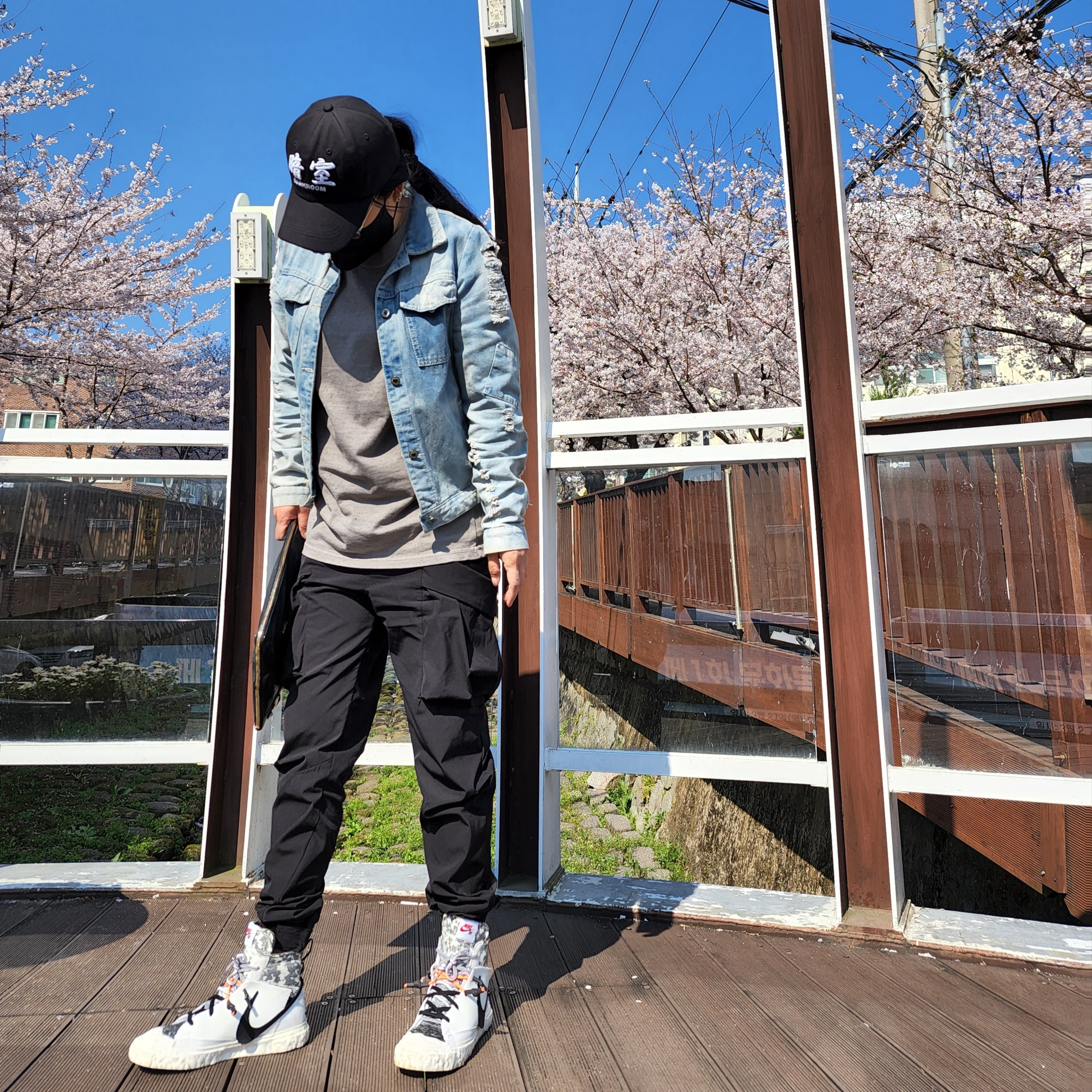 Nike x Readymade Blazer Mid White, Darkr8m Studio White Logo Cap 착용 스타일