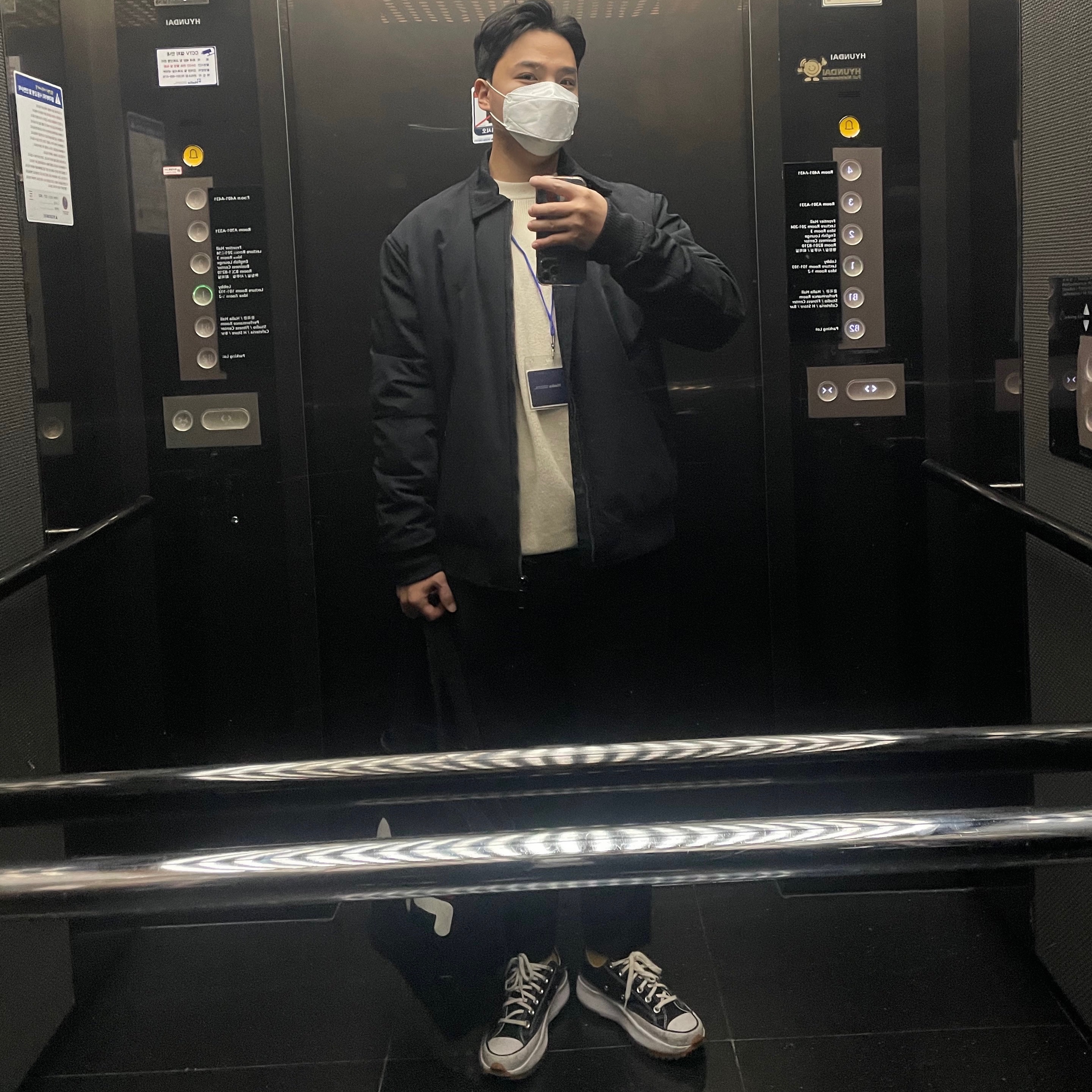 Converse Run Star Hike Low Black 착용 스타일