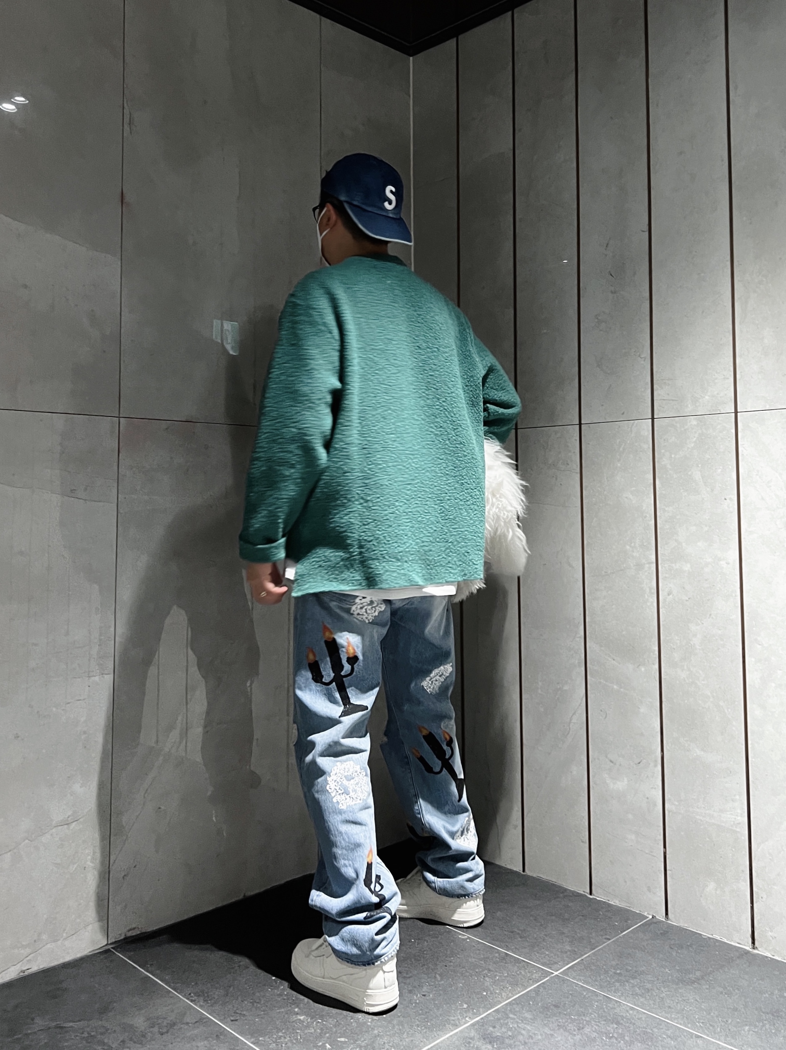 Nike x Comme des Garcons Homme Plus Air Force Mid White 착용 스타일