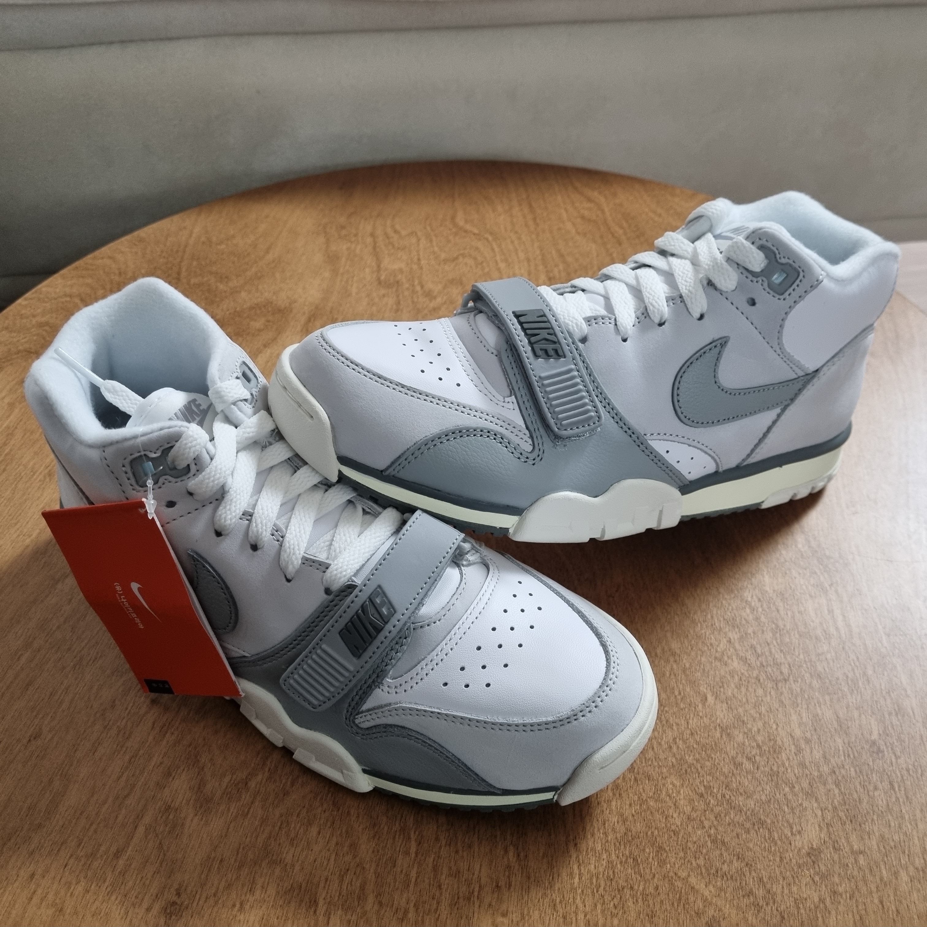 Nike Air Trainer 1 Photon Dust and Light Smoke 착용 스타일 - 1