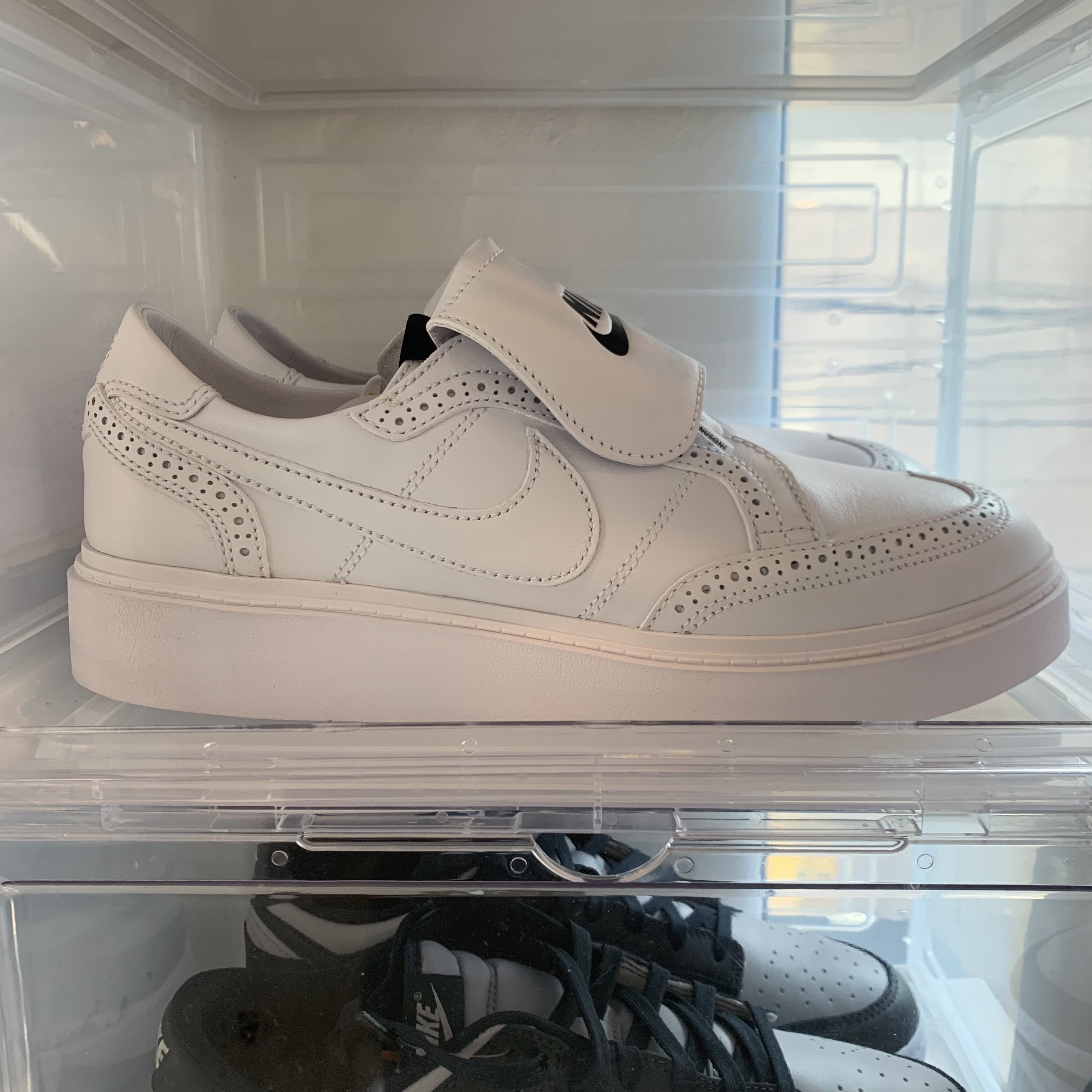 Nike x Peaceminusone Kwondo1 White, Nike Dunk Low Retro Championship Grey 착용 스타일 - 1