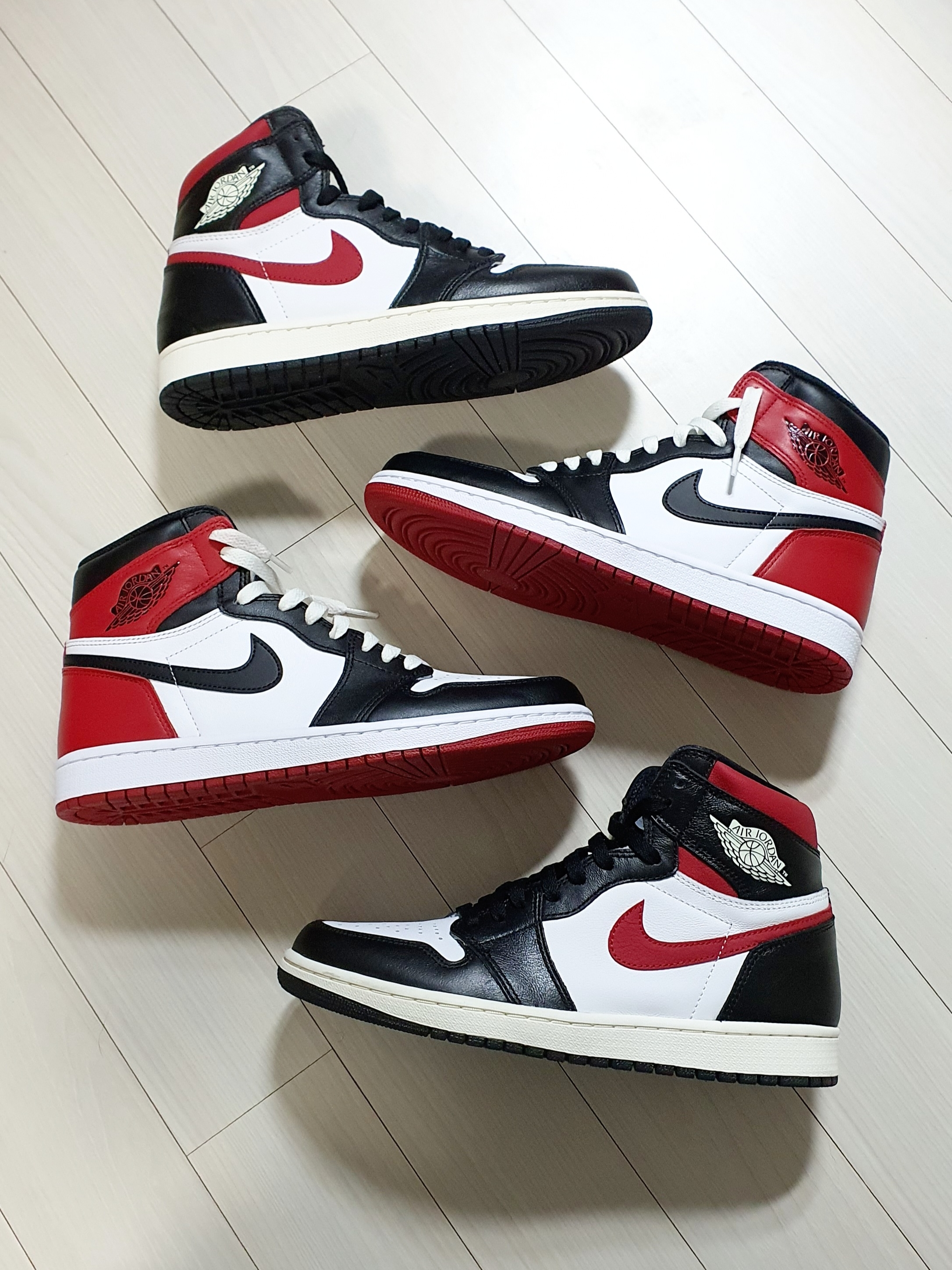 Jordan 1 Retro High OG Gym Red, Jordan 1 Retro High OG Black Toe 2016 착용 스타일