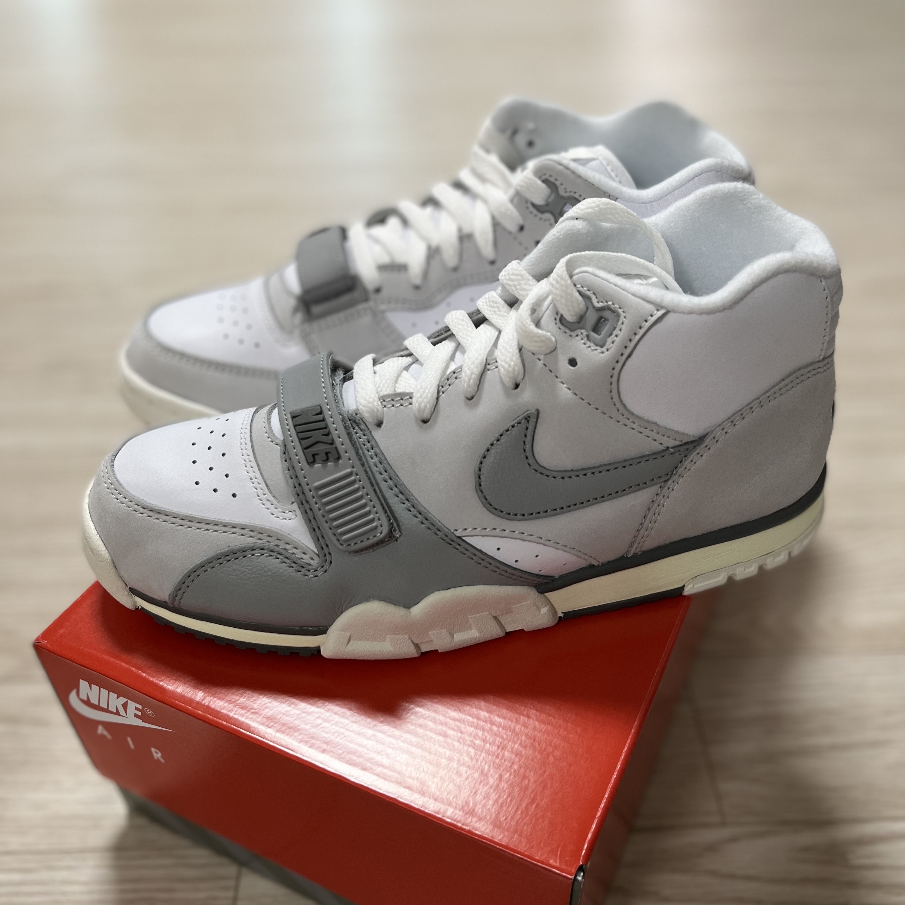 Nike Air Trainer 1 Photon Dust and Light Smoke 착용 스타일