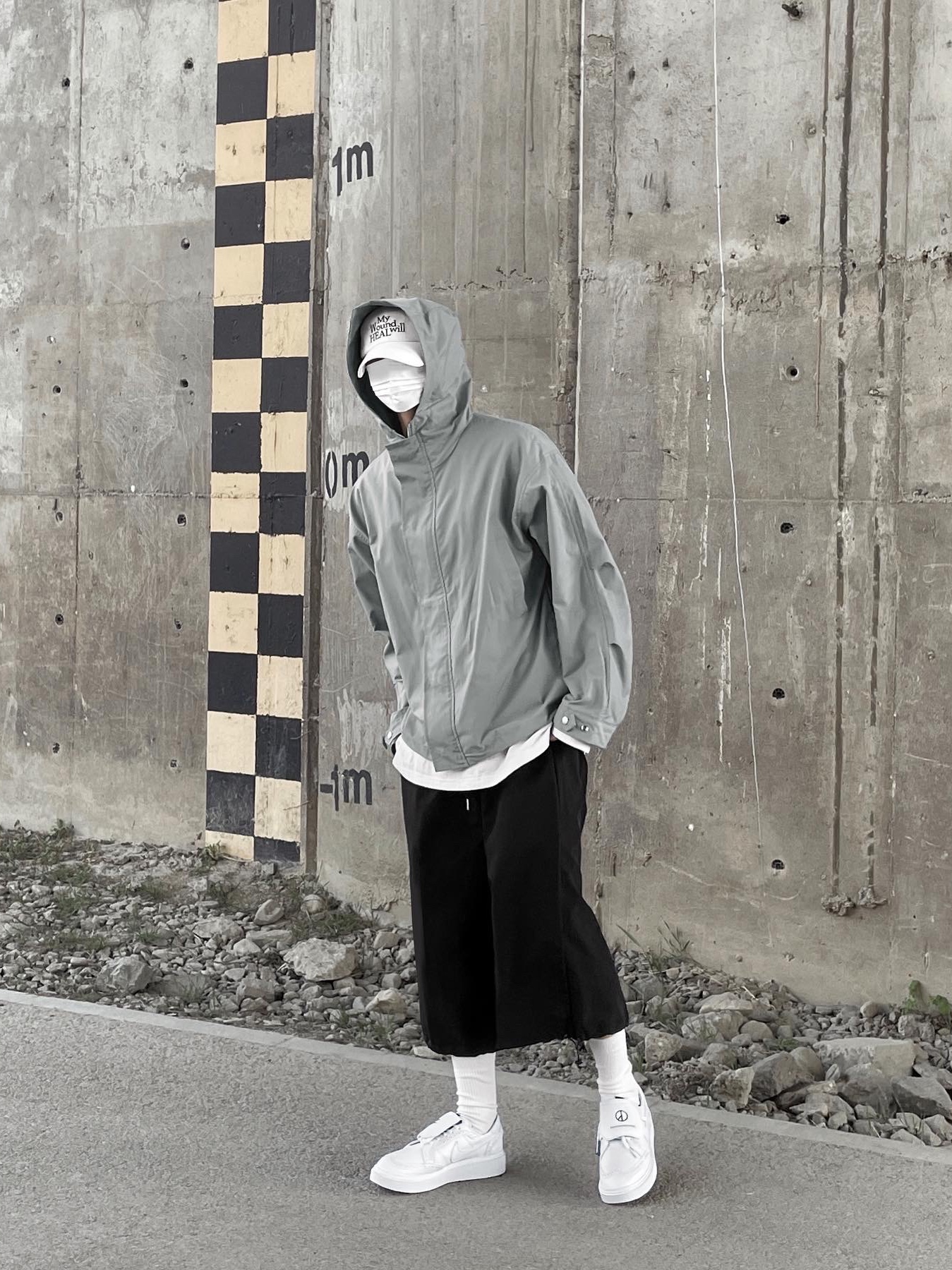 Nike x Peaceminusone Kwondo1 White 착용 스타일 - 3