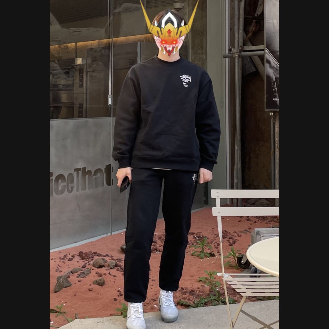 Nike x Stussy NRG ZR Fleece Crewneck Black - US/EU, Nike x Stussy NRG ZR Fleece Pants Black - US/EU 착용 스타일