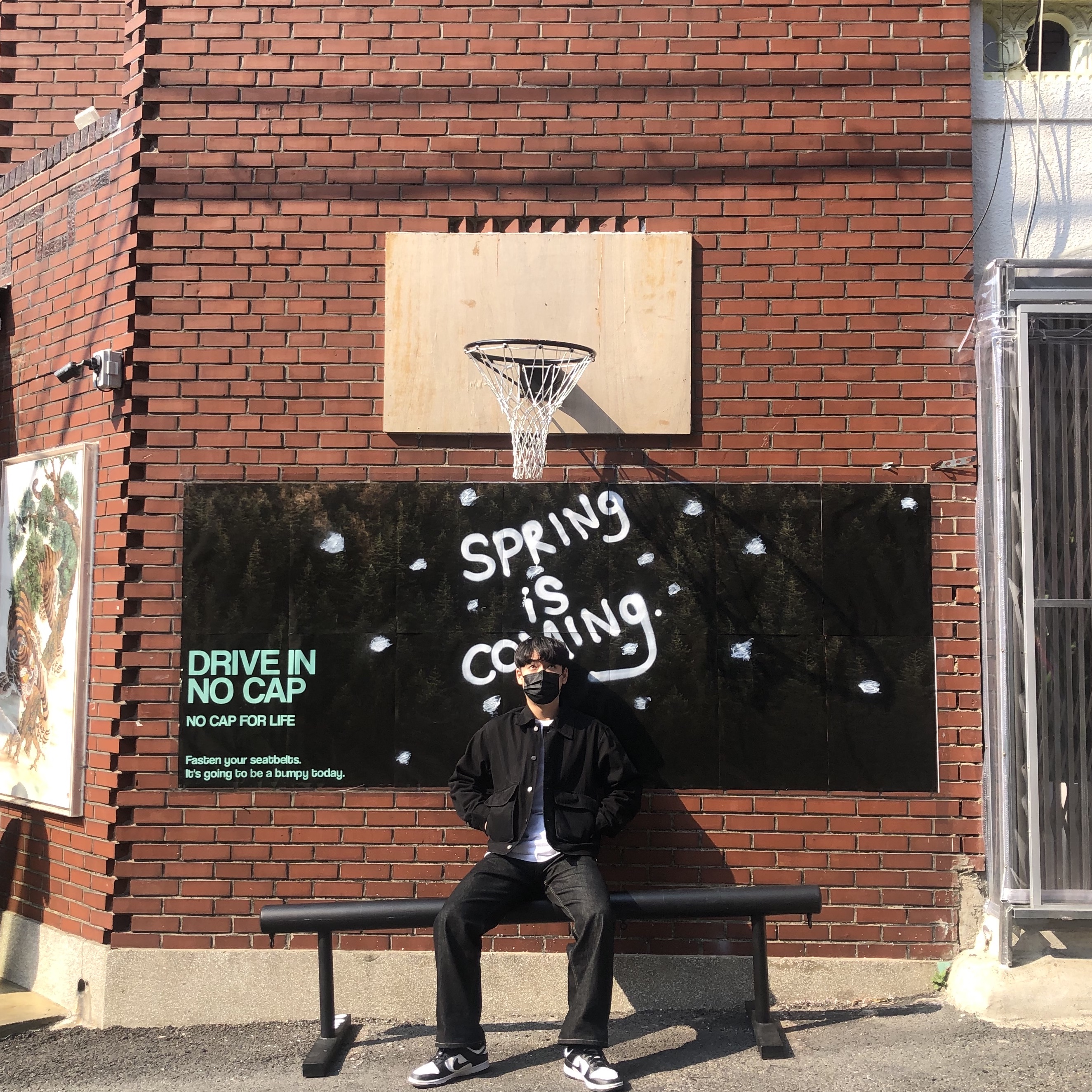 Nike Dunk Low Retro Black, (W) Nike Dunk Low Black 착용 스타일 - 1