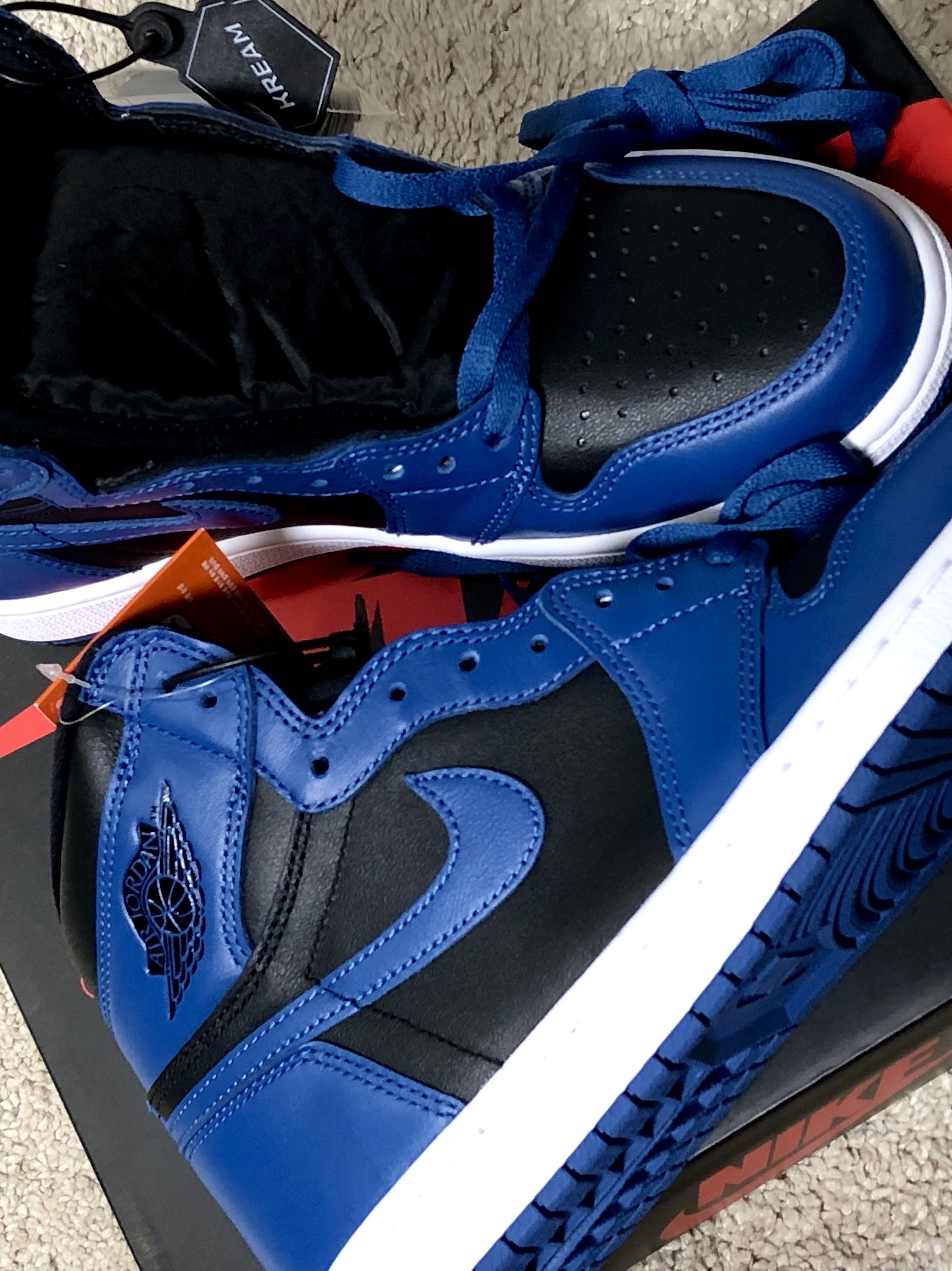 Jordan 1 Retro High OG Dark Marina Blue, Nike NRG ACG Hoodie Wizard Blue Void - US/EU 착용 스타일 - 1
