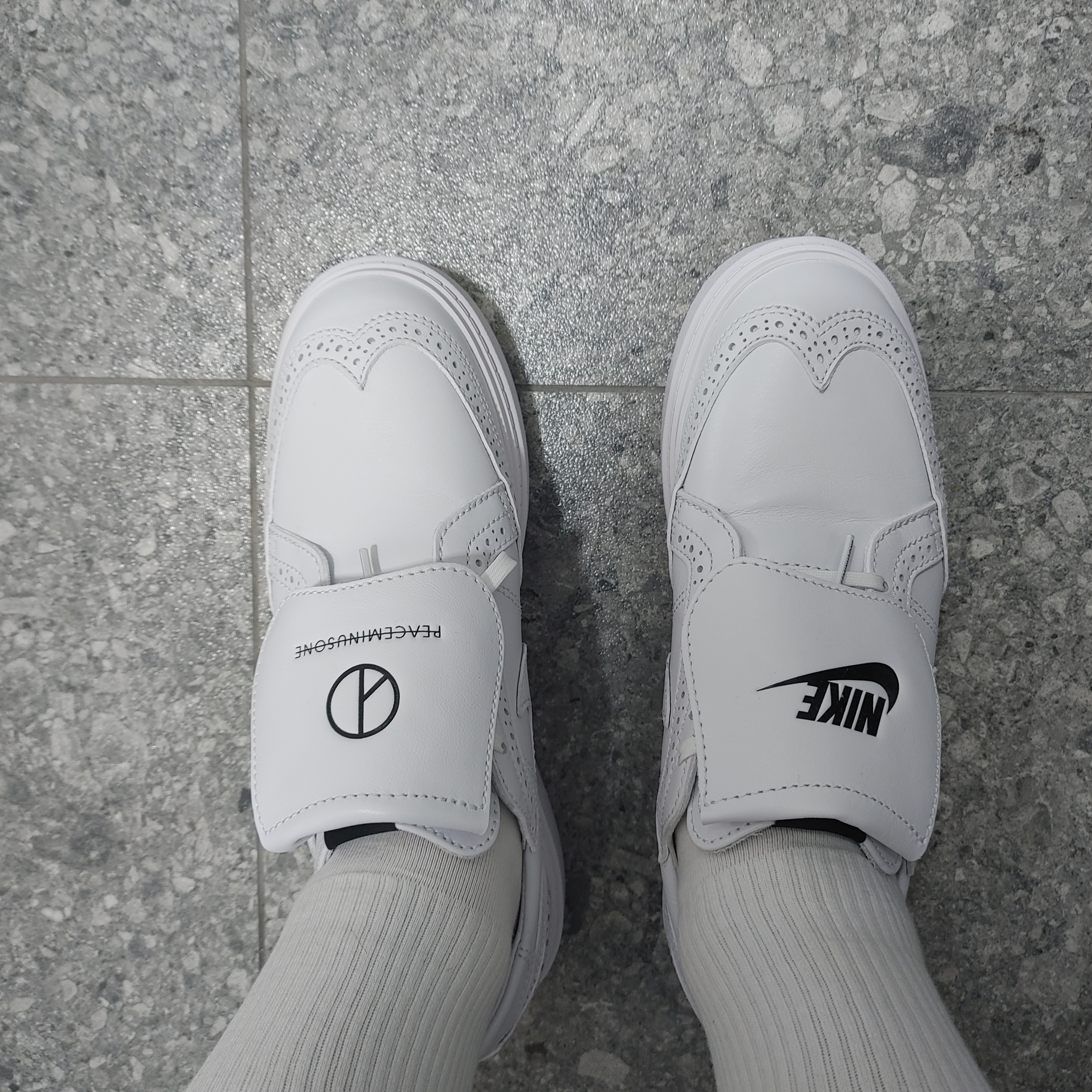 Nike x Peaceminusone Kwondo1 White 착용 스타일 - 2