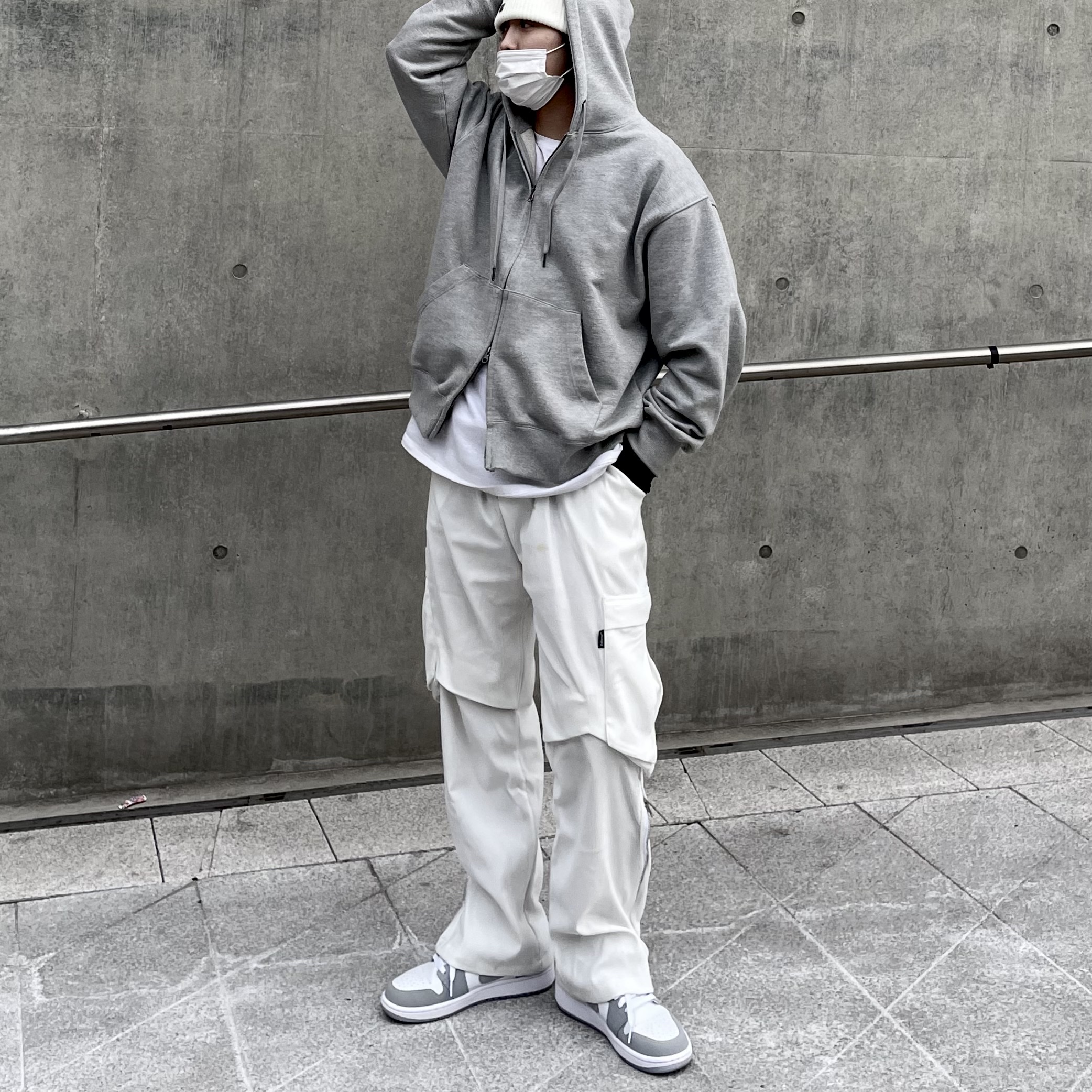 (W) Jordan 1 Low White Wolf Grey 착용 스타일