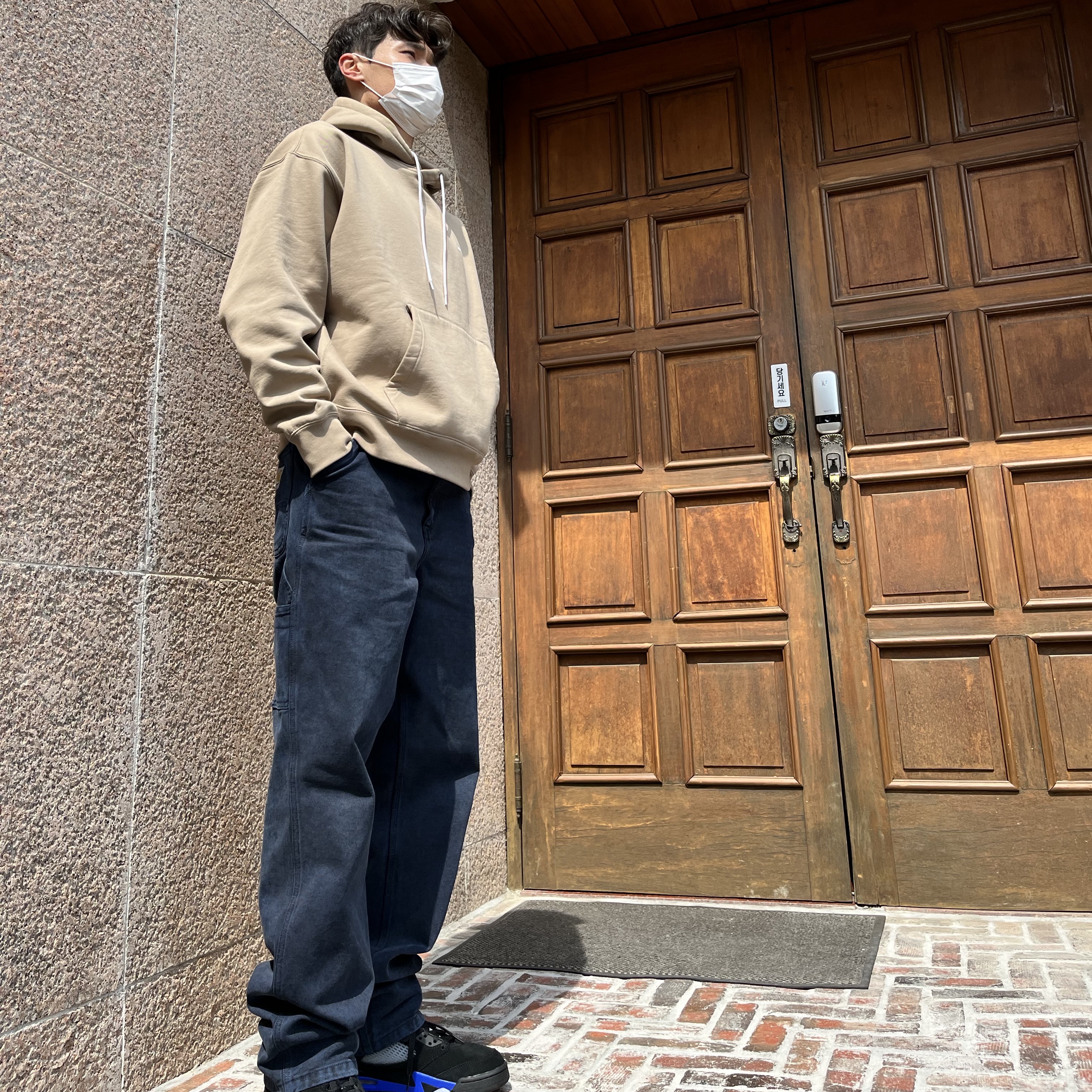 Jordan 5 Retro Racer Blue, Nike NRG Solo Swoosh Fleece Hoodie Khaki - Asia 착용 스타일