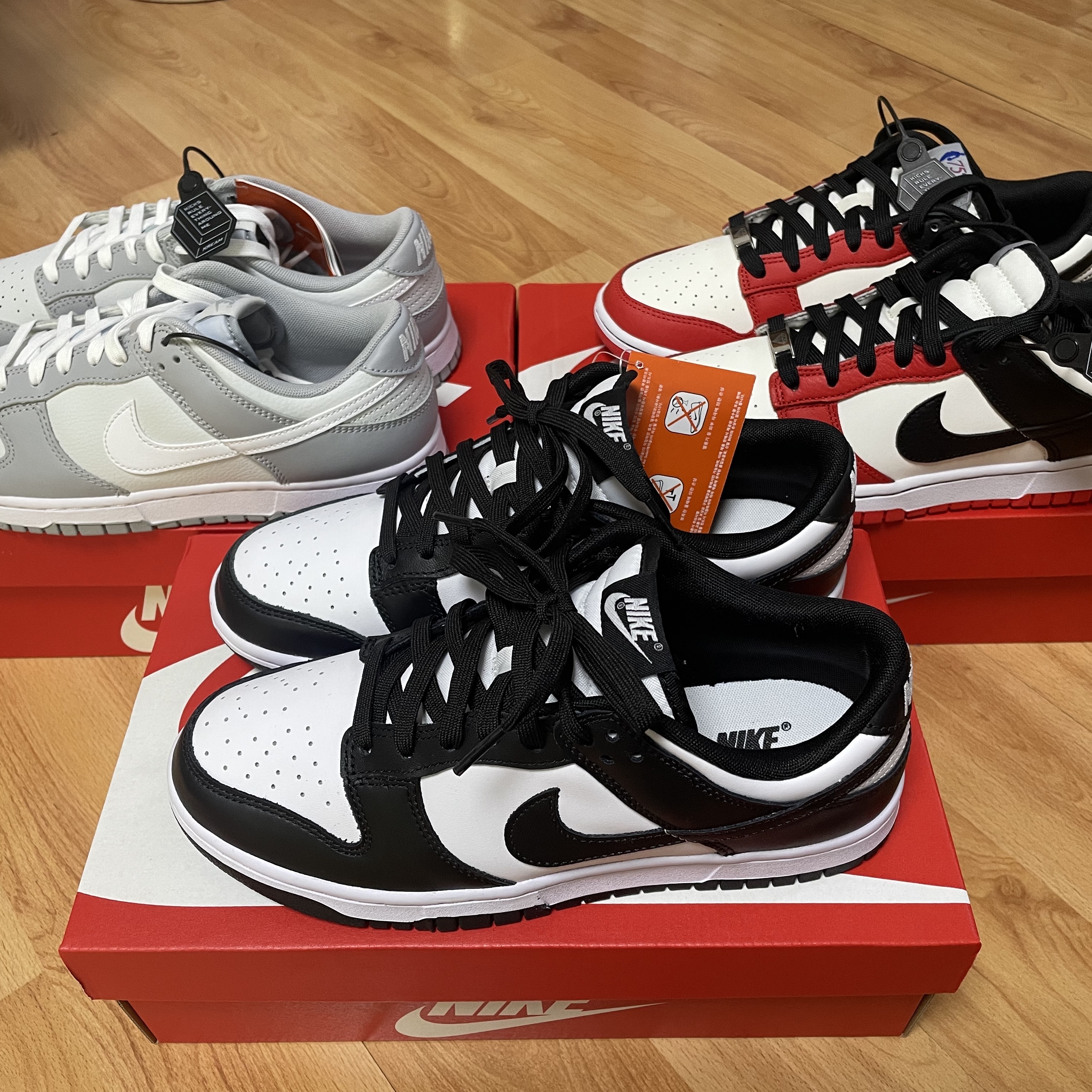 Nike Dunk Low Retro Black, Nike Dunk Low Retro Wolf Grey 착용 스타일