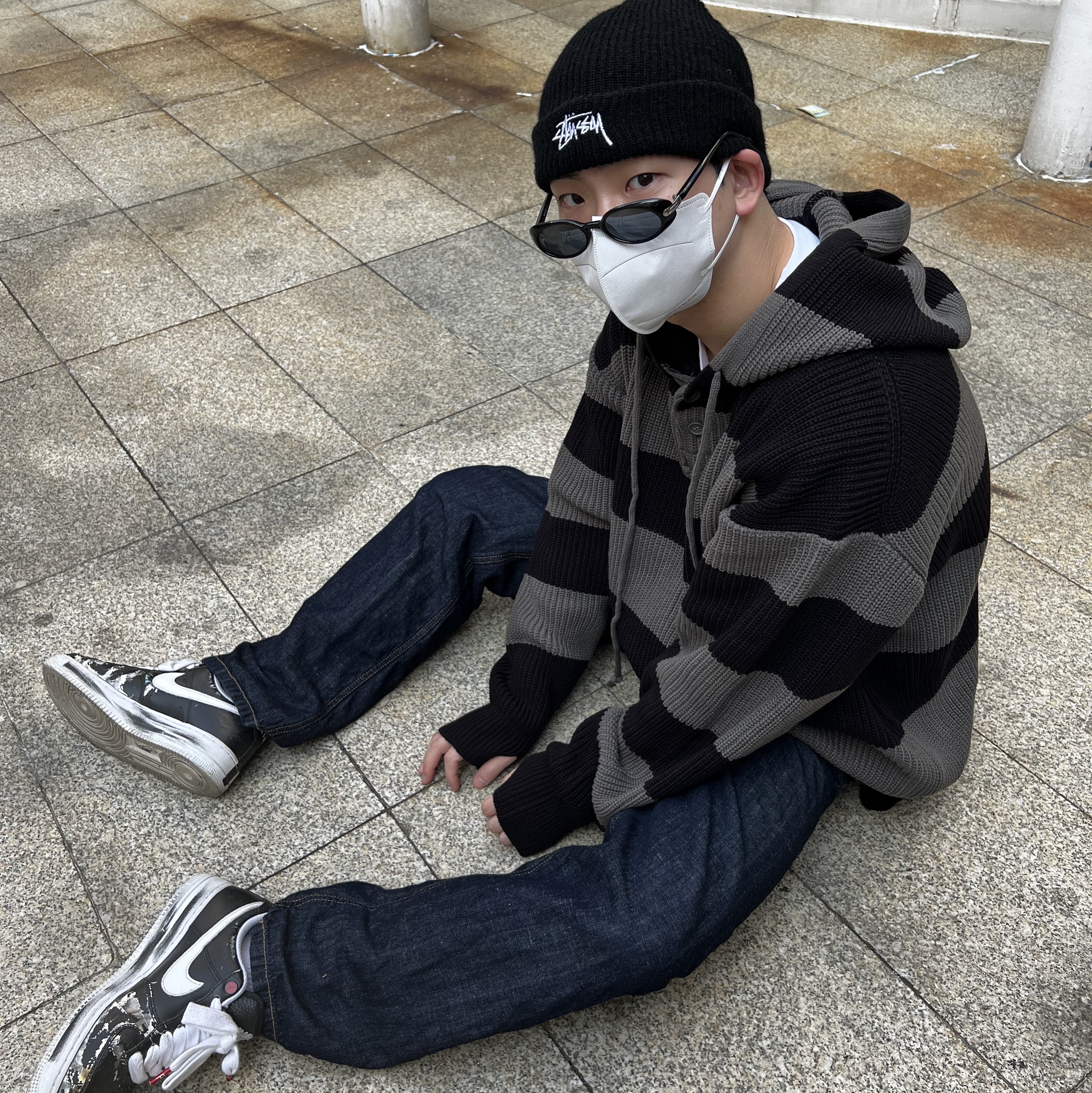 Stussy Stock Cuff Beanie Black, Nike x Peaceminusone Air Force 1 Low Para-Noise 착용 스타일