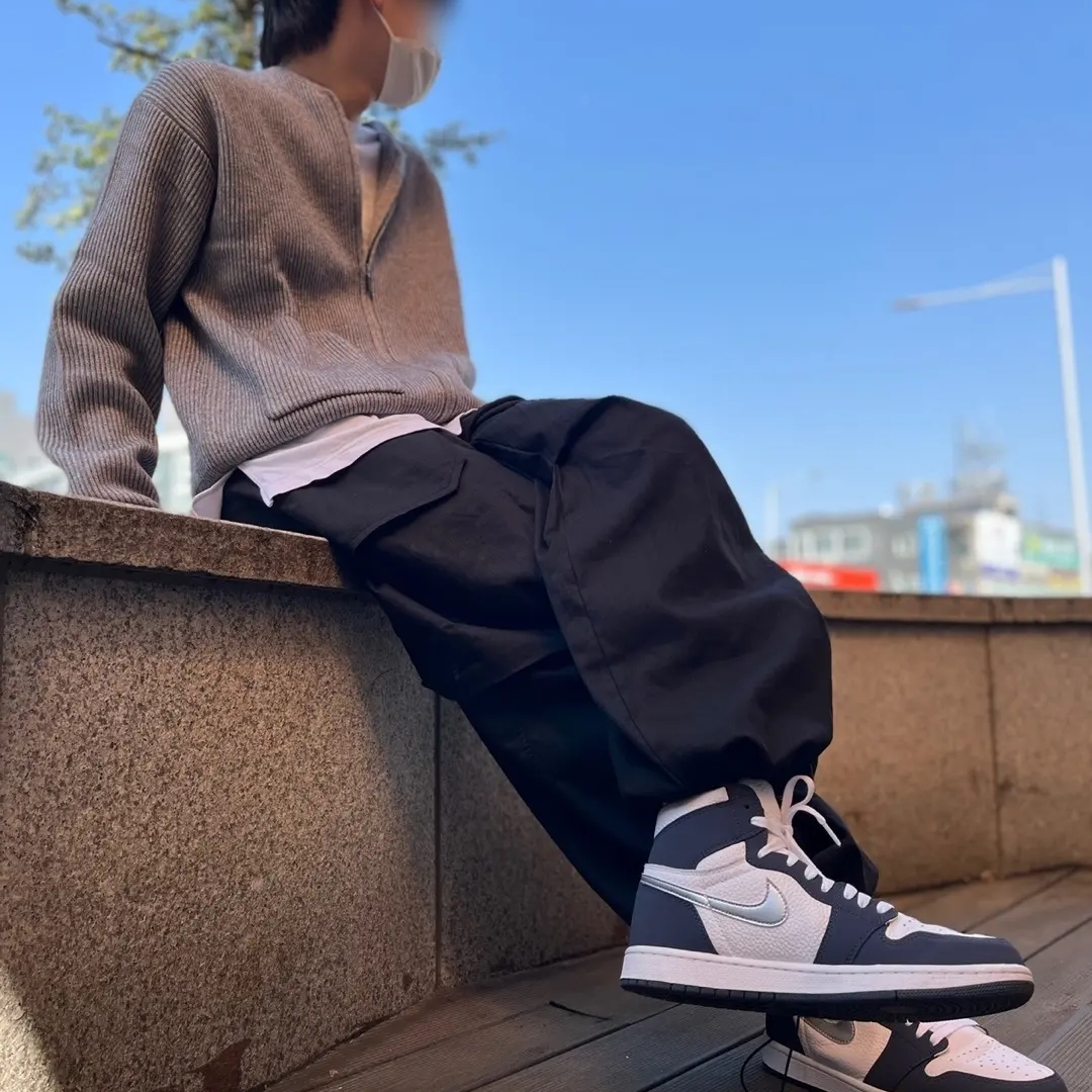 Jordan 1 Retro High OG CO.JP Midnight Navy, (GS) Jordan 1 Retro High OG CO.JP Midnight Navy 착용 스타일