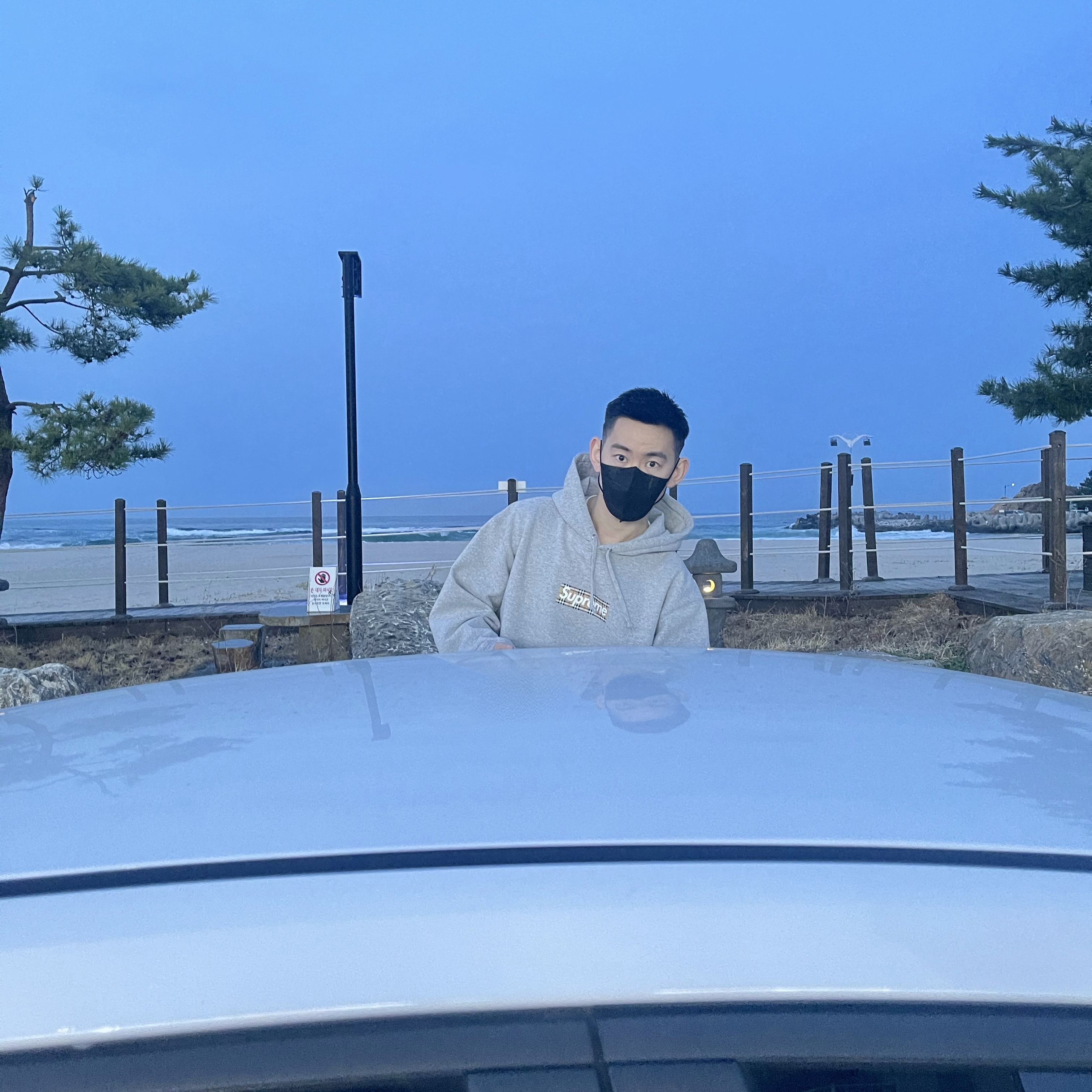 Supreme x Burberry Box Logo Hooded Sweatshirt Heather Grey - 22SS 착용 스타일