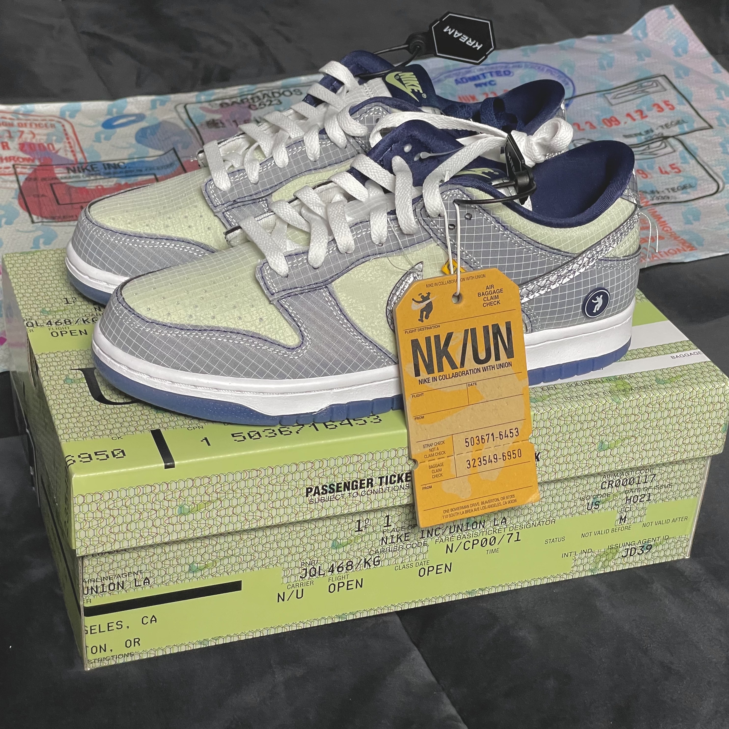 Nike x Union Dunk Low Passport Pack Pistachio 착용 스타일 - 3