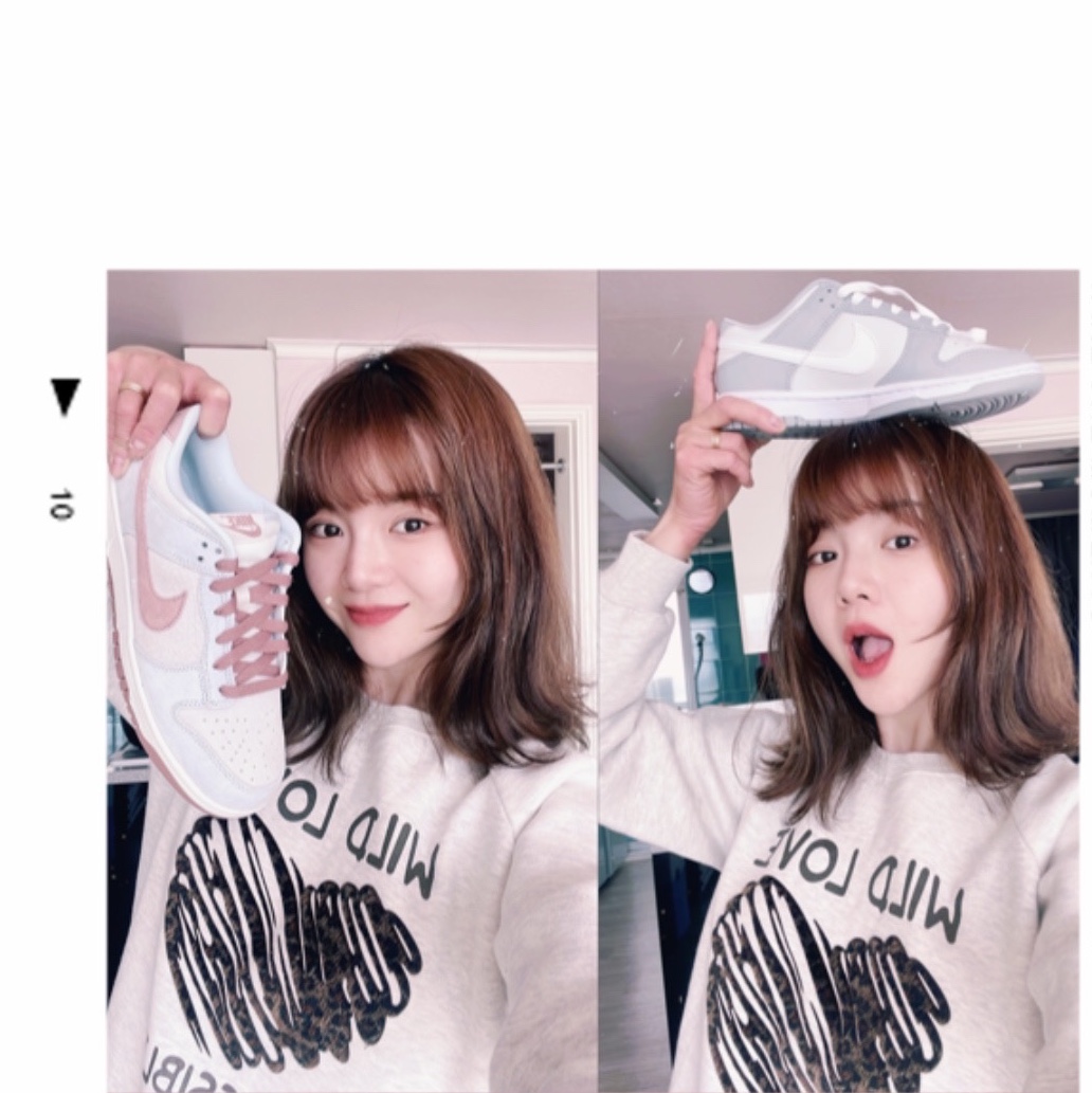 Nike Dunk Low Retro Wolf Grey, Nike Dunk Low Retro PRM Fossil Rose 착용 스타일
