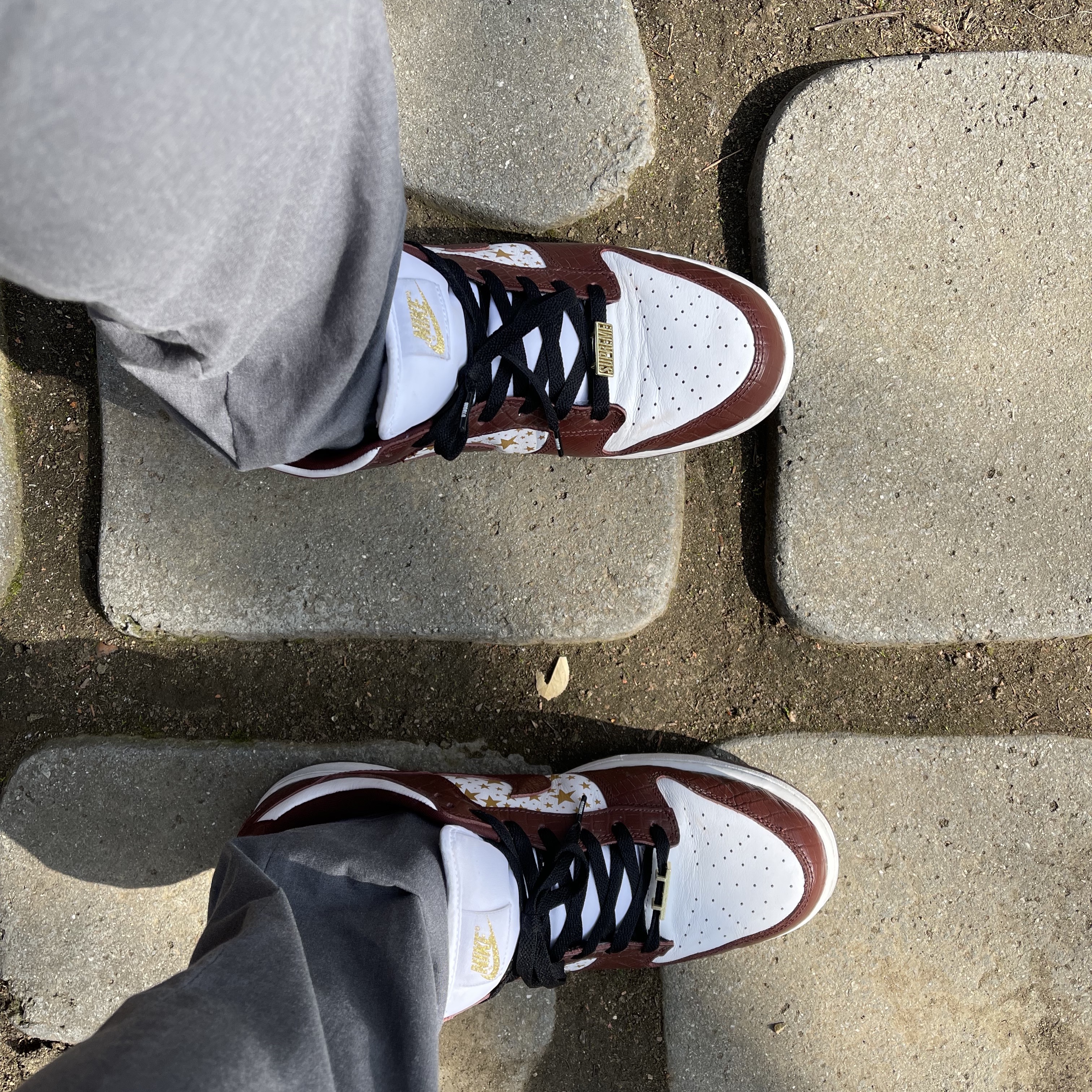 Nike x Supreme SB Dunk Low Barkroot Brown 착용 스타일 - 2