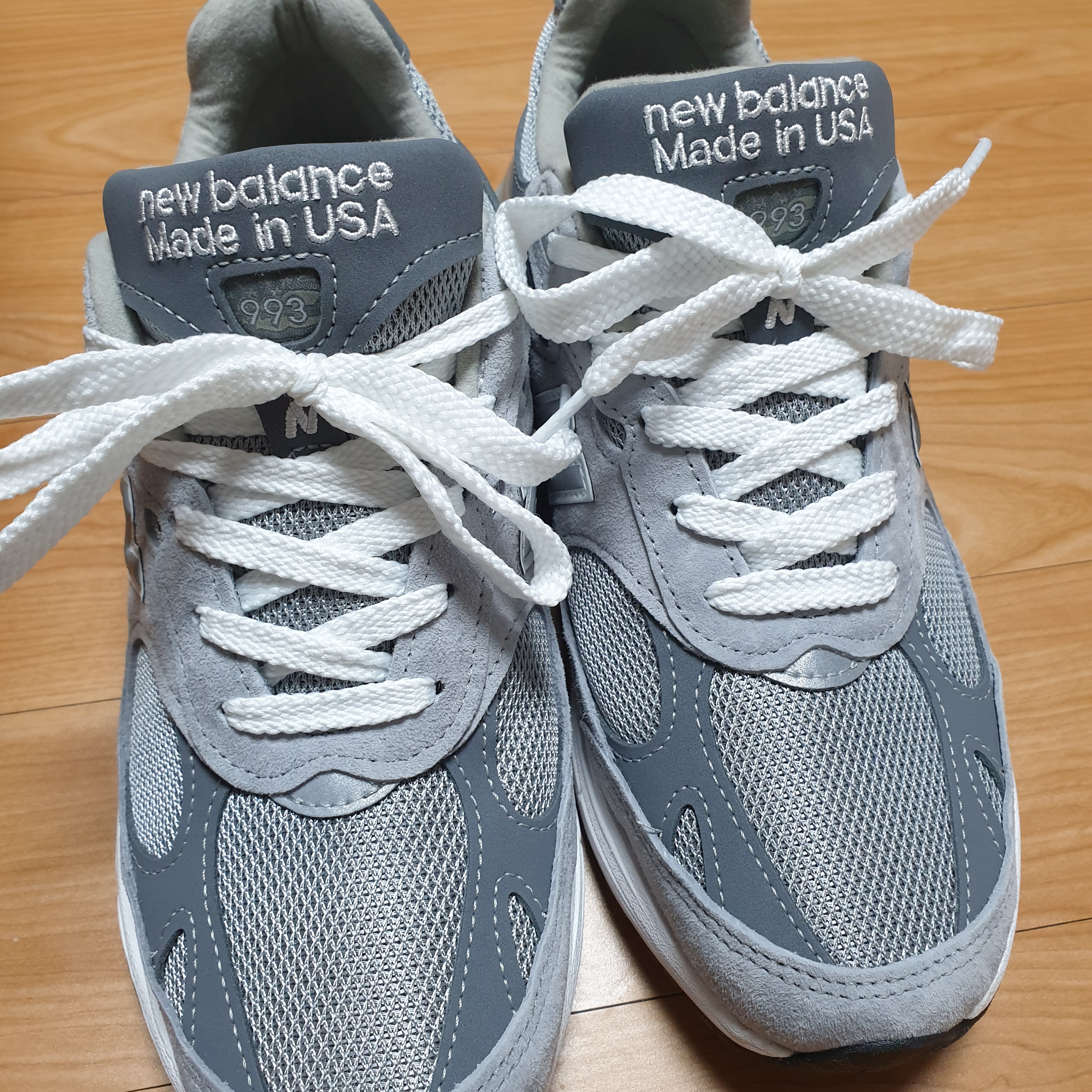 (W) New Balance 993 Made in USA Grey - B Standard 착용 스타일 - 1