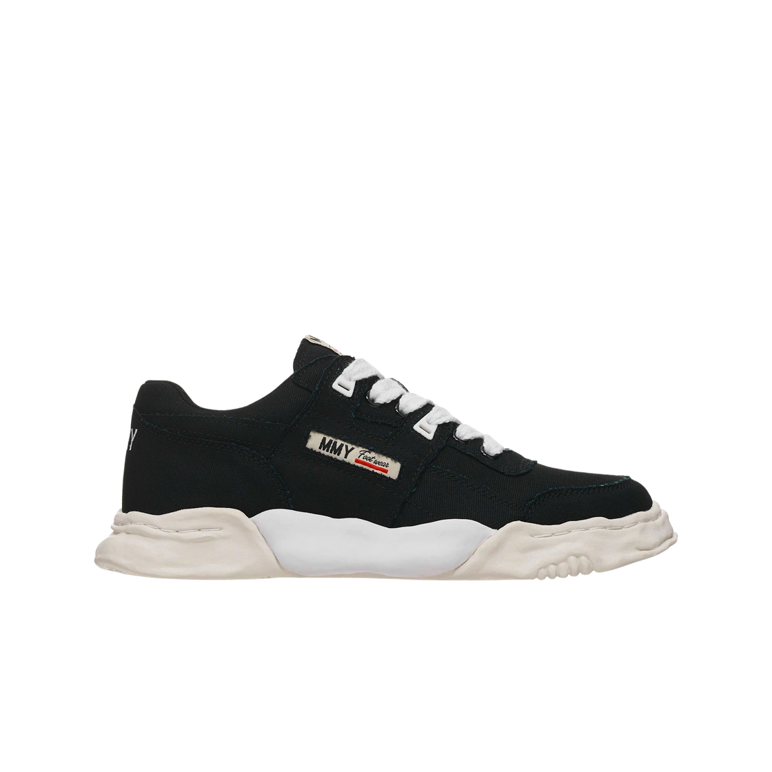 메종 미하라 야스히로 파커 OG 솔 캔버스 로우탑 스니커즈 블랙