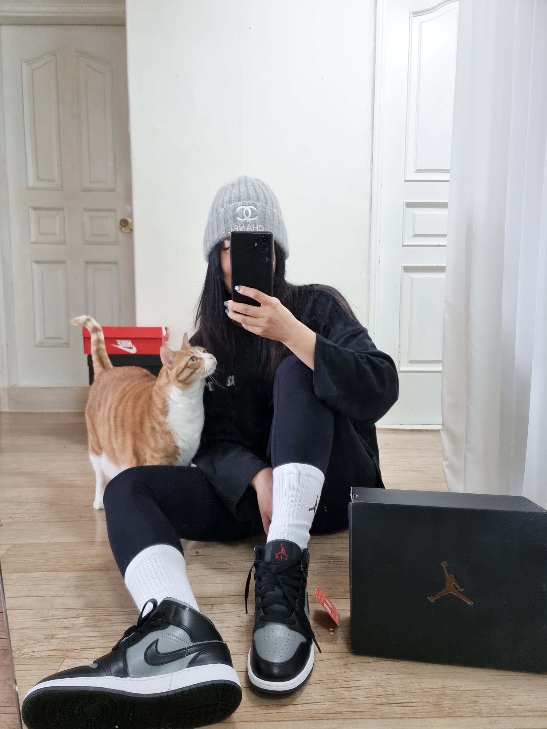 Jordan 1 Mid Shadow 착용 스타일 - 1