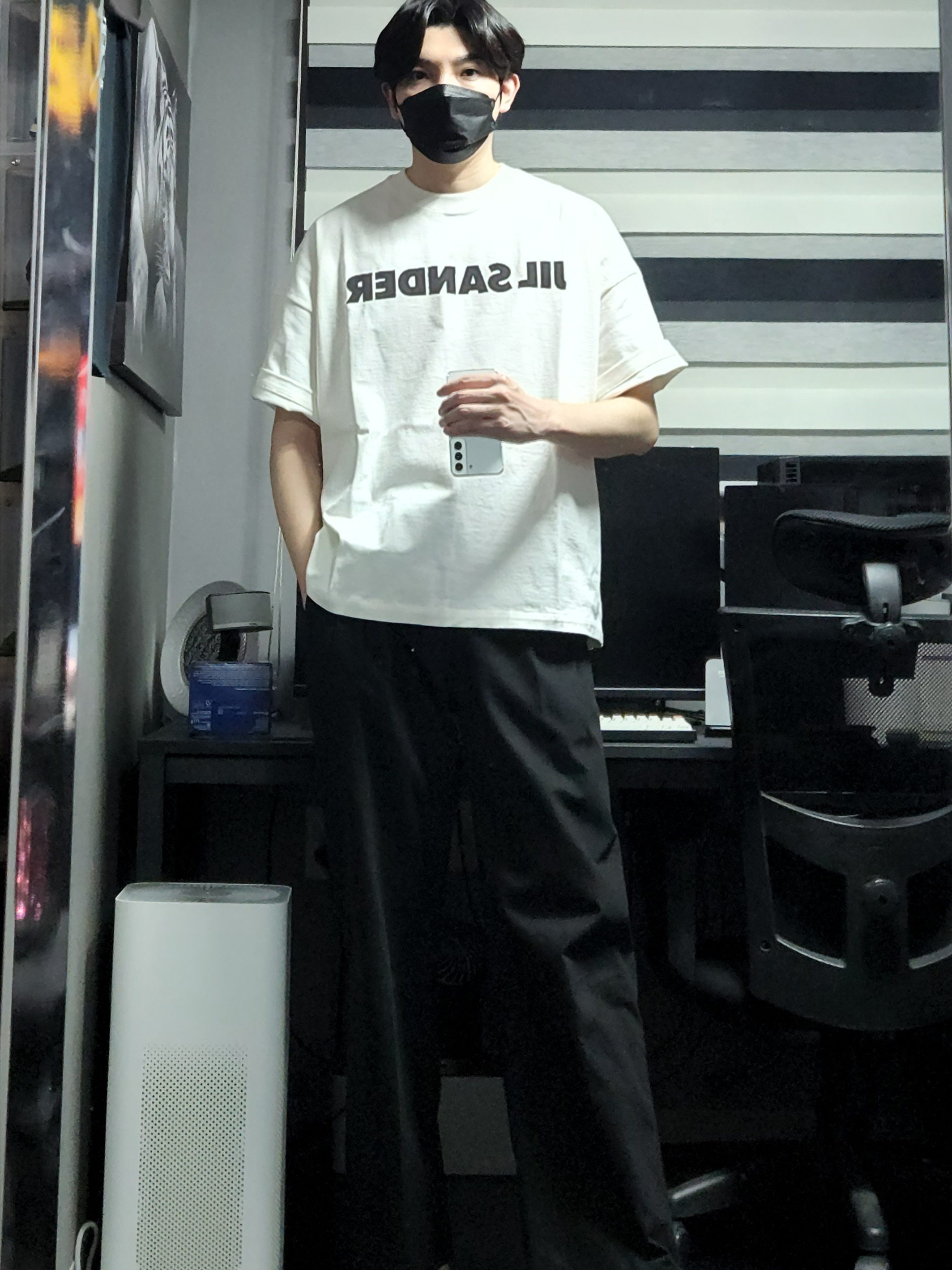 Jil Sander Logo T-Shirt Natural - 22SS 착용 스타일