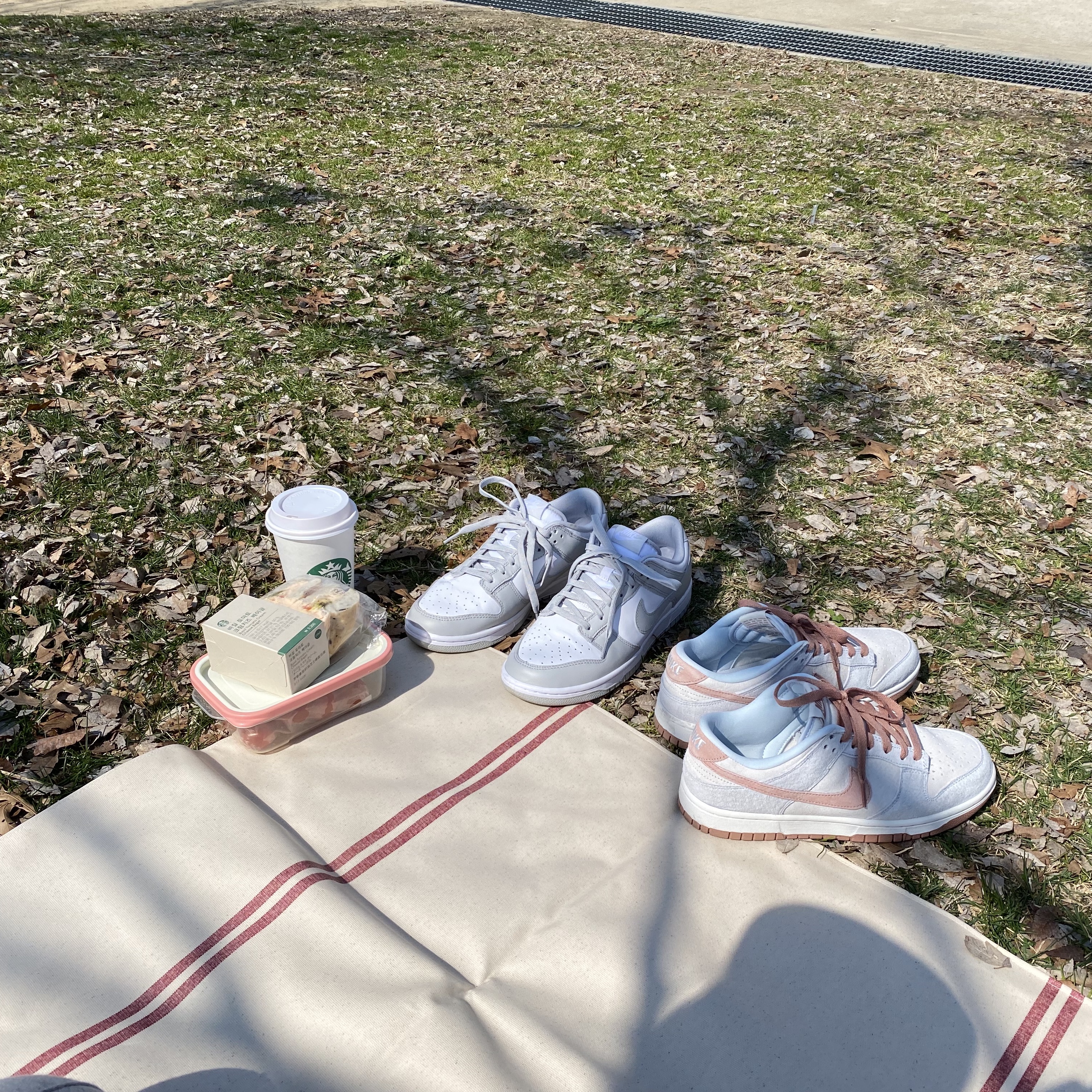 Nike Dunk Low Retro PRM Fossil Rose, Nike Dunk Low Retro Grey Fog 착용 스타일 - 2
