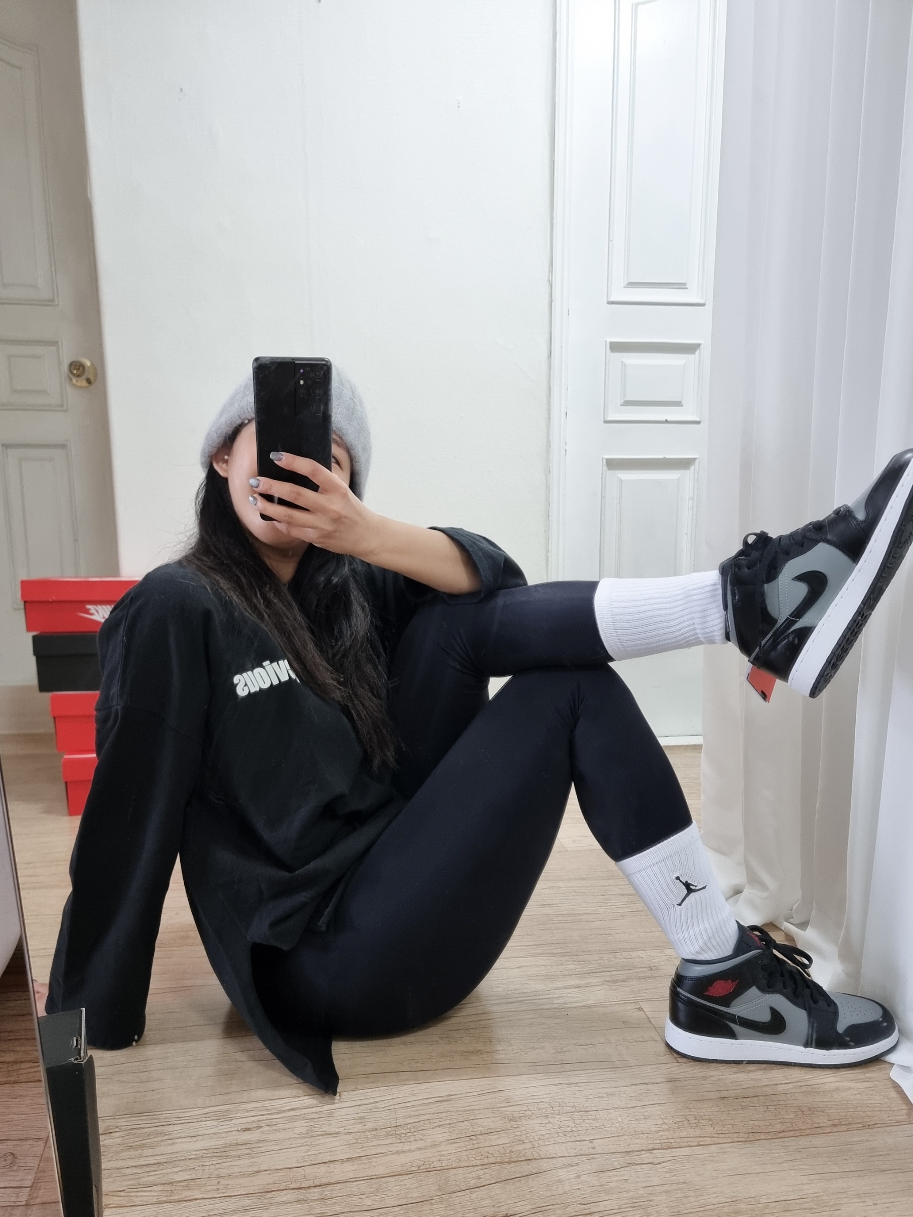 Jordan 1 Mid Shadow 착용 스타일 - 4