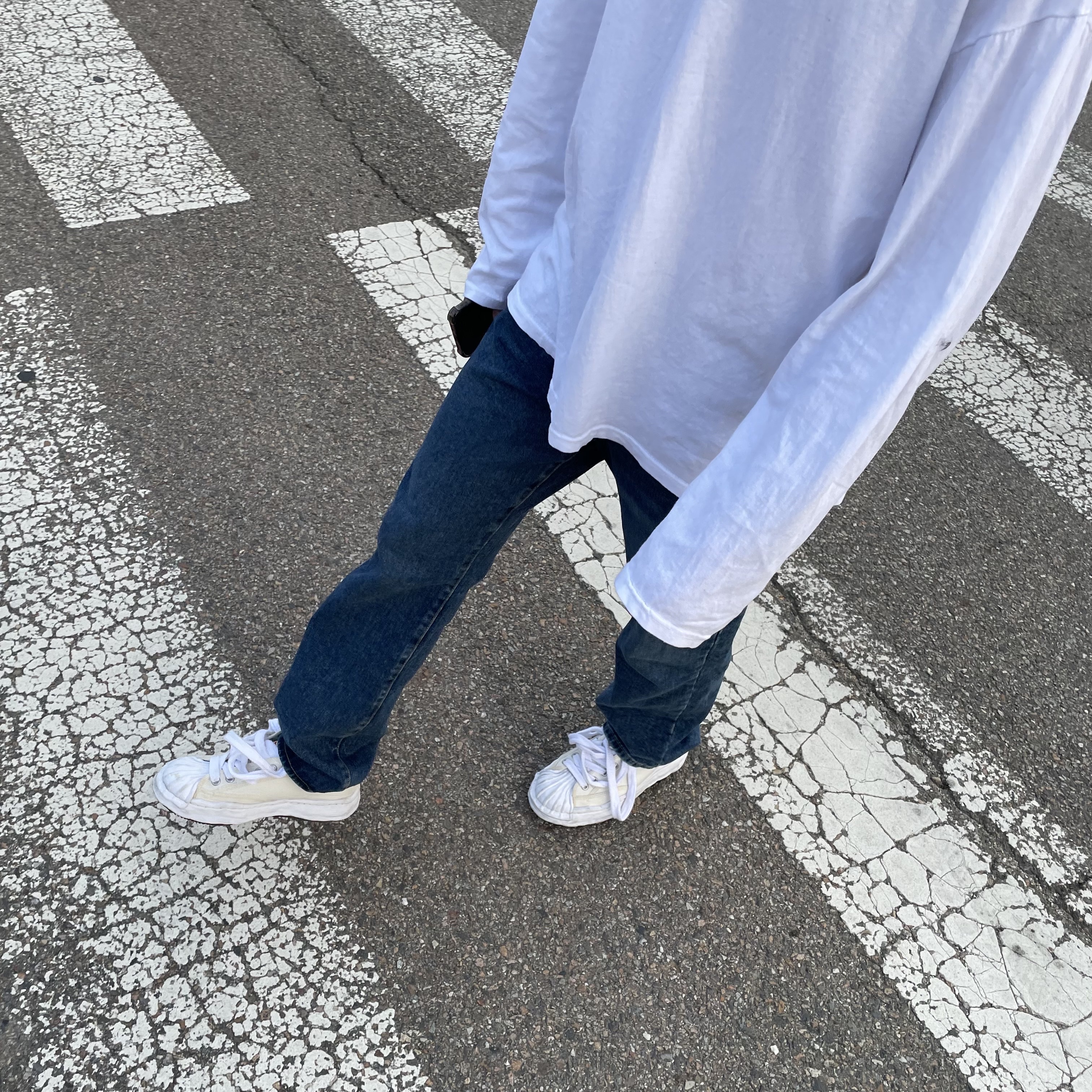 Maison Mihara Yasuhiro Blakey OG Sole Canvas Low-top Sneakers White 착용 스타일