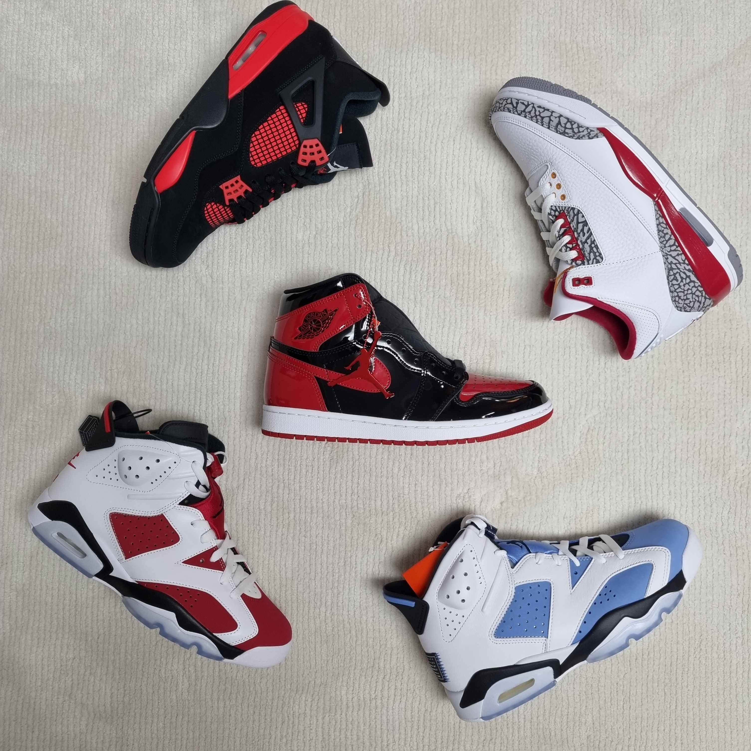 Jordan 6 Retro University Blue, Jordan 6 Retro Carmine 2021 착용 스타일
