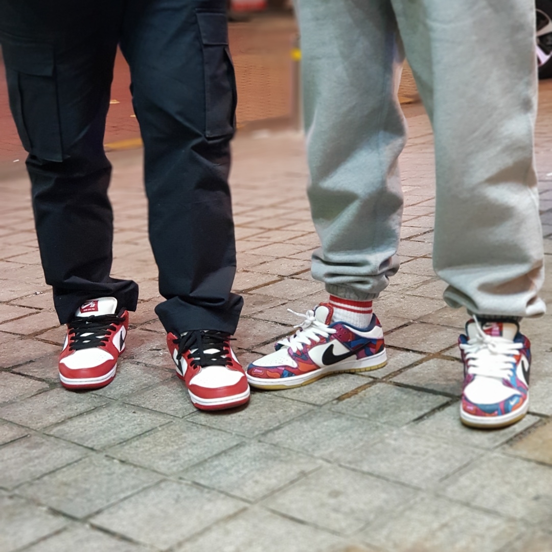 Nike SB Dunk Low Pro Chicago, Nike x Parra SB Dunk Low Pro Abstract Art 착용 스타일 - 2