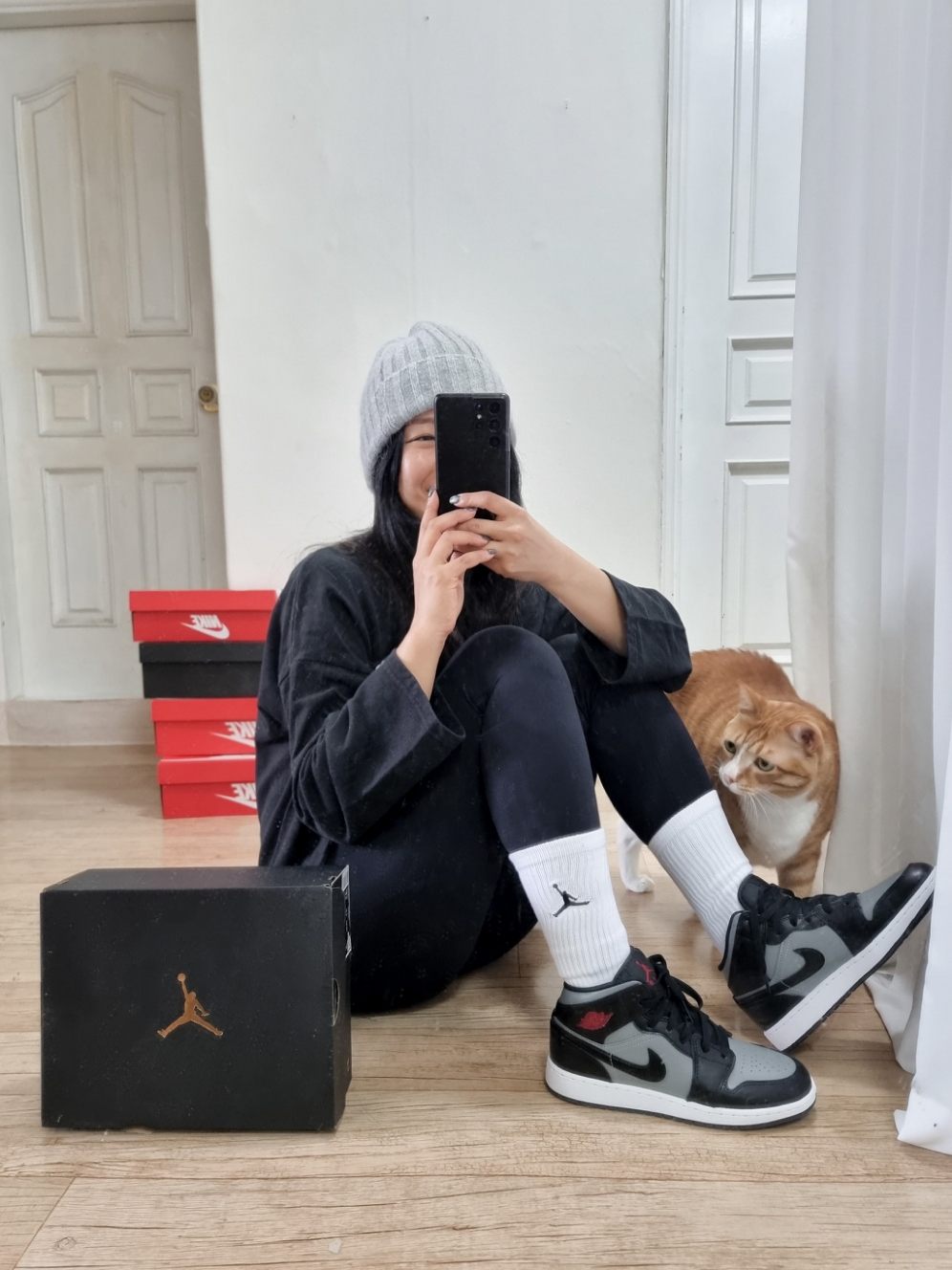 Jordan 1 Mid Shadow 착용 스타일 - 3