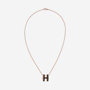 (W) Hermes Pop H Pendant Rose Gold & Noir