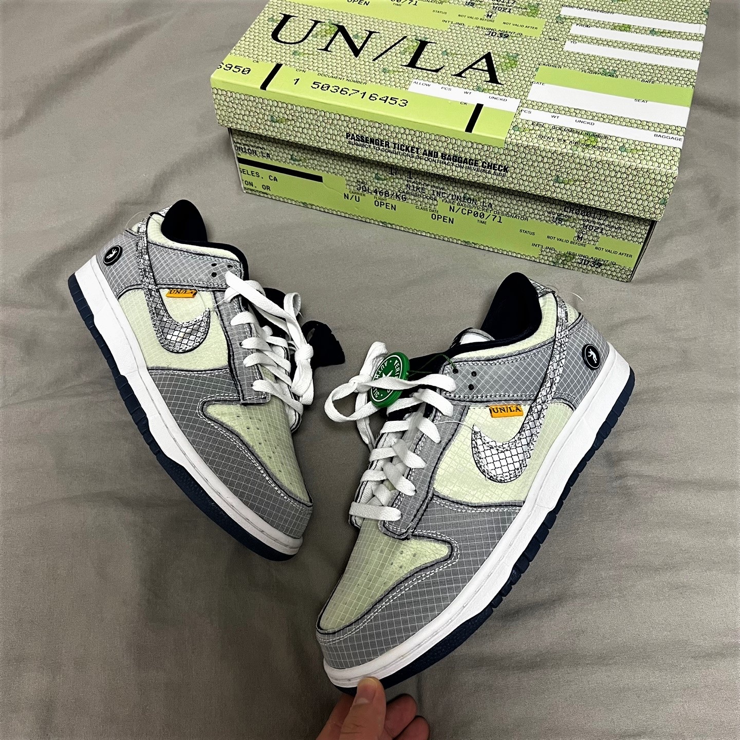 Nike x Union Dunk Low Passport Pack Pistachio 착용 스타일 - 3