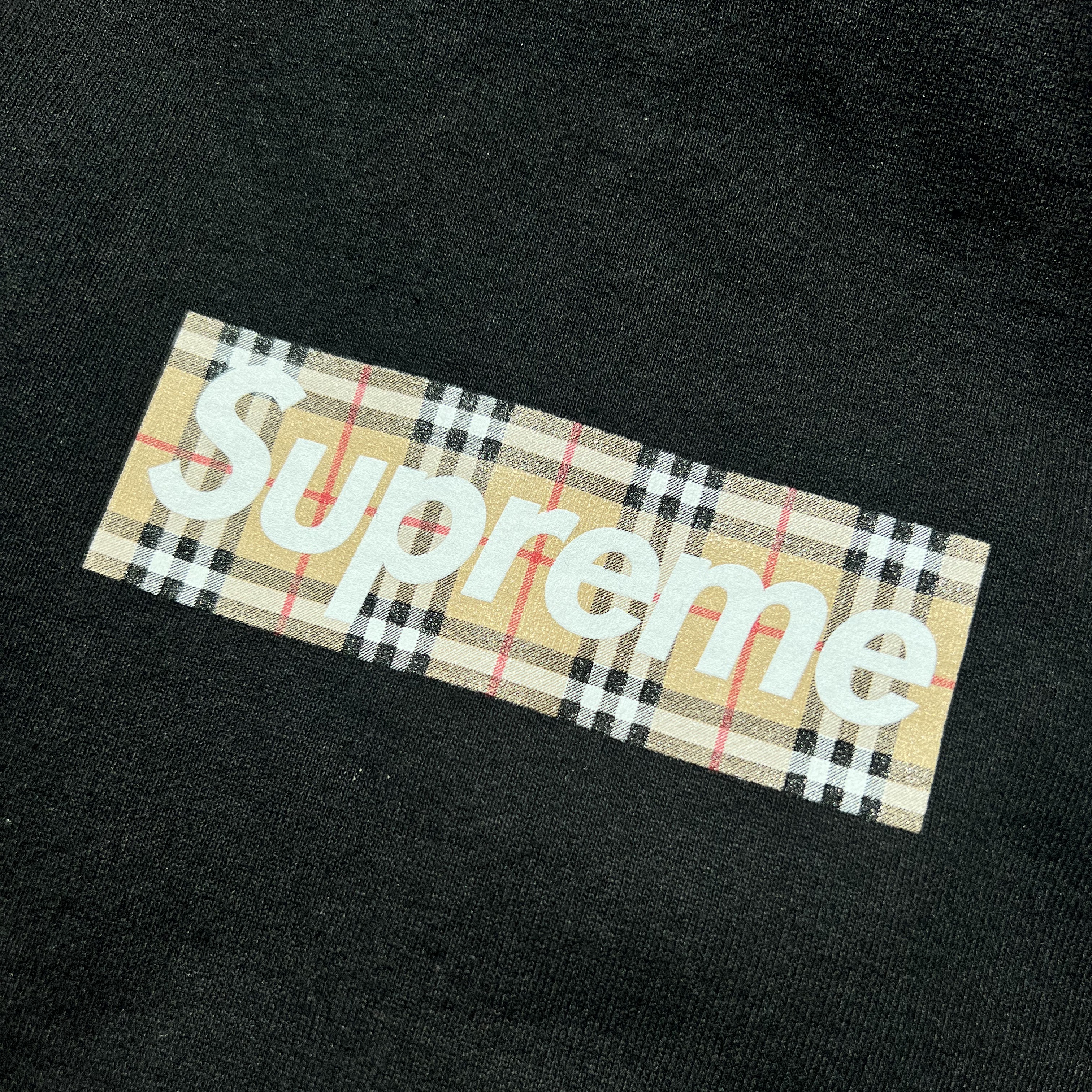 Supreme x Burberry Box Logo Hooded Sweatshirt Black - 22SS 착용 스타일