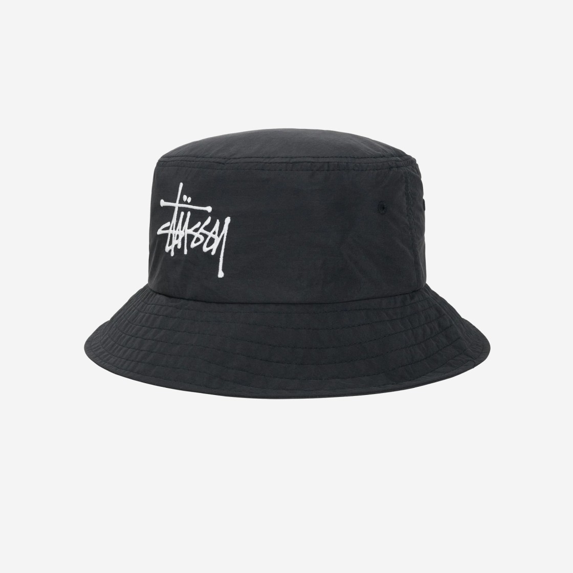 Stussy Peached Nylon Basic Bucket Hat Black 상세 이미지 1