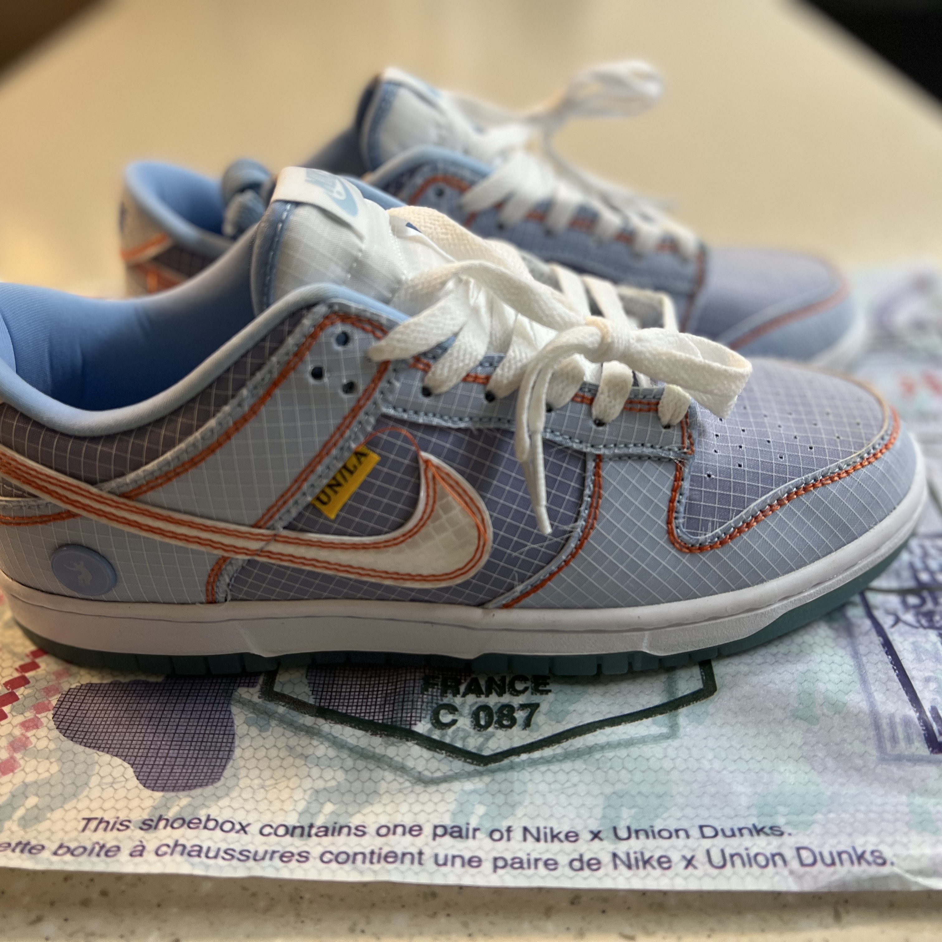Nike x Union Dunk Low Passport Pack Argon 착용 스타일 - 1