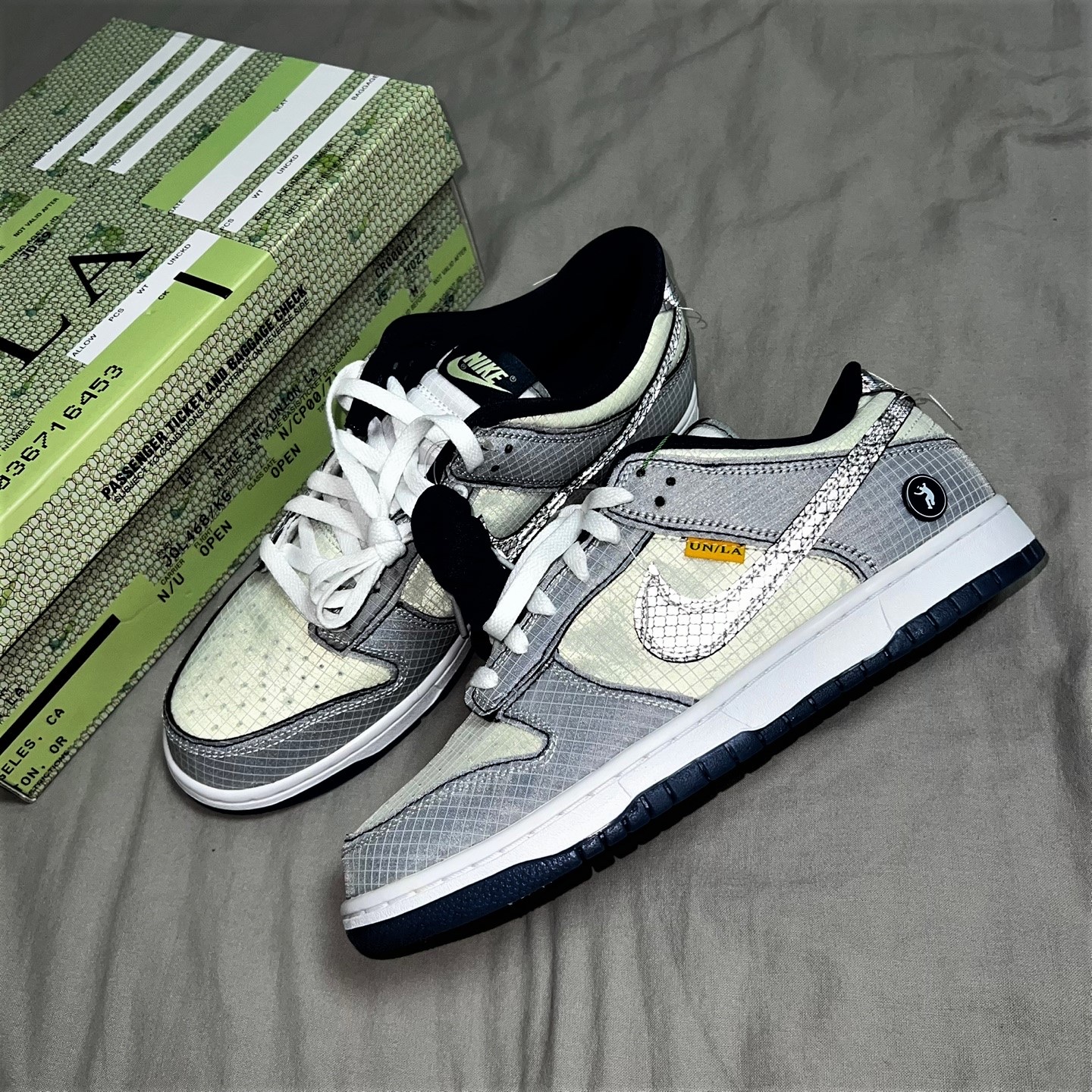Nike x Union Dunk Low Passport Pack Pistachio 착용 스타일 - 1