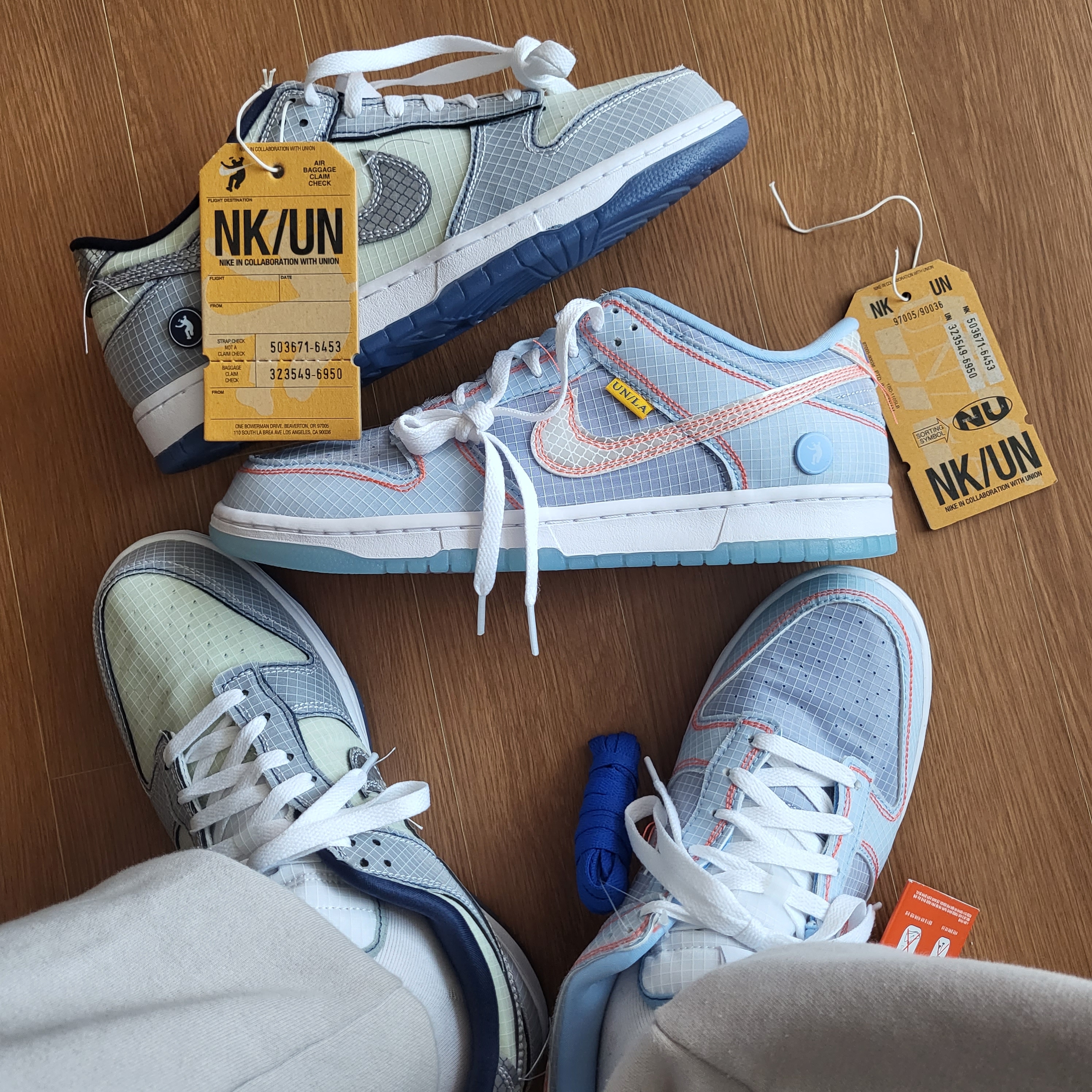 Nike x Union Dunk Low Passport Pack Argon, Nike x Union Dunk Low Passport Pack Pistachio 착용 스타일