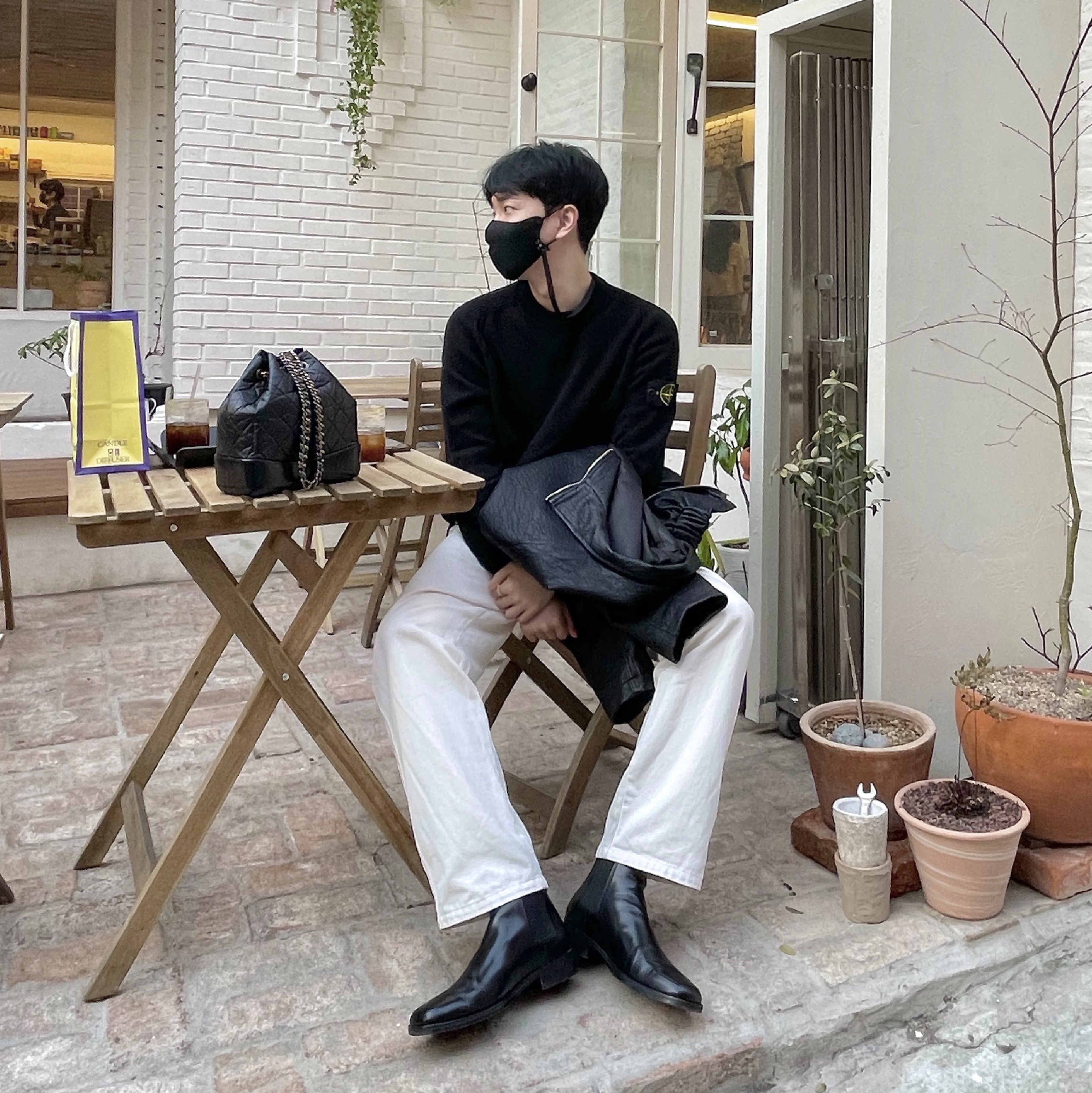 Stone Island 505A3 Lambswool Crewneck Knit Black - 21FW, Chanel Small Gabrielle Backpack Aged Calfskin & Gold Silver Black 착용 스타일
