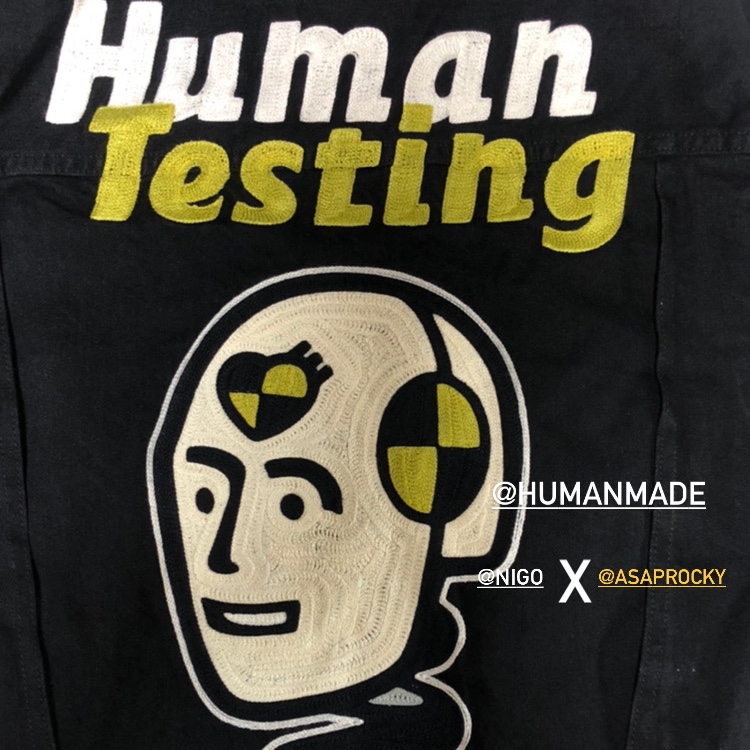 Human Made x A$AP Rocky Human Testing Denim Jacket Black 착용 스타일 - 1