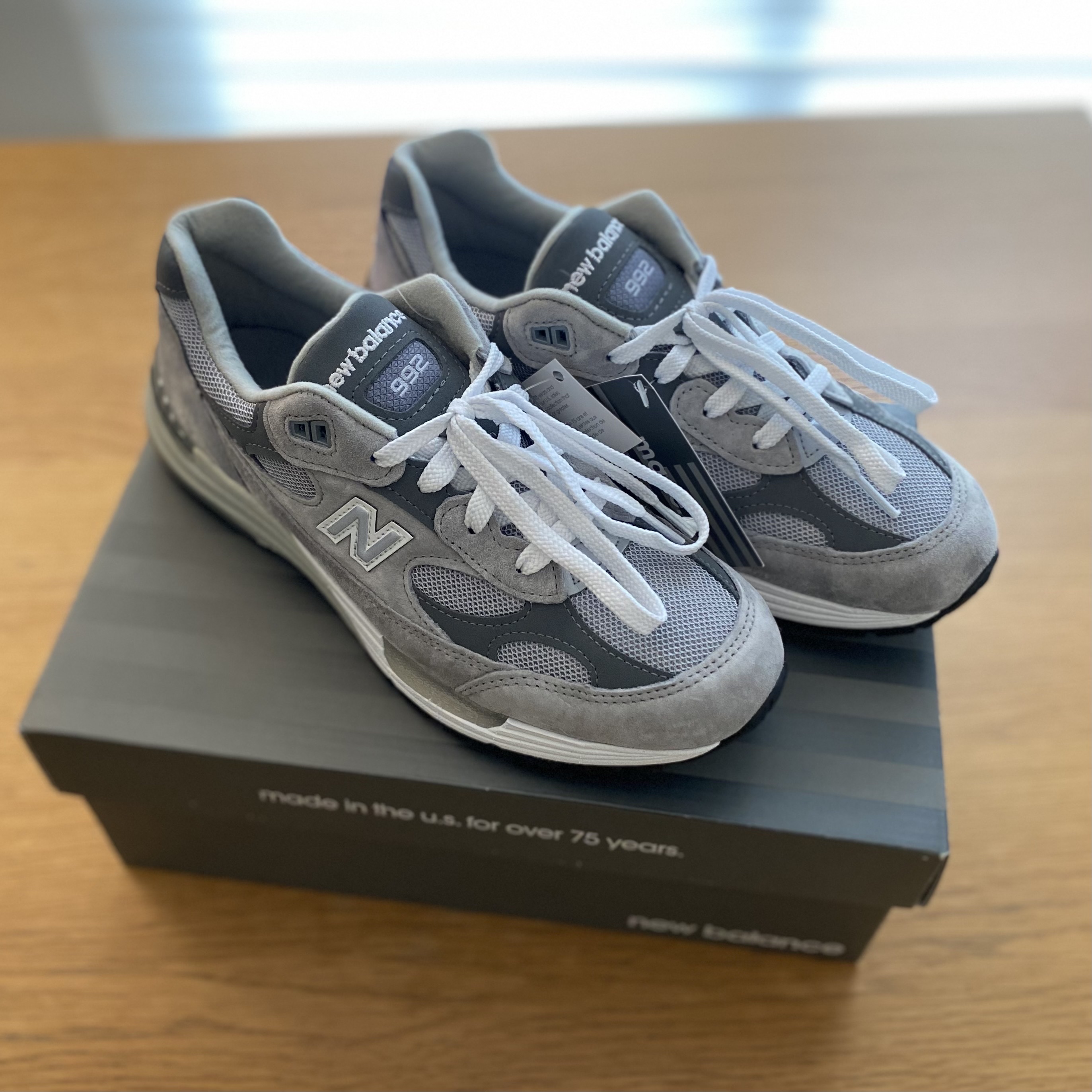 New Balance 992 Made in USA Grey - D Standard 착용 스타일