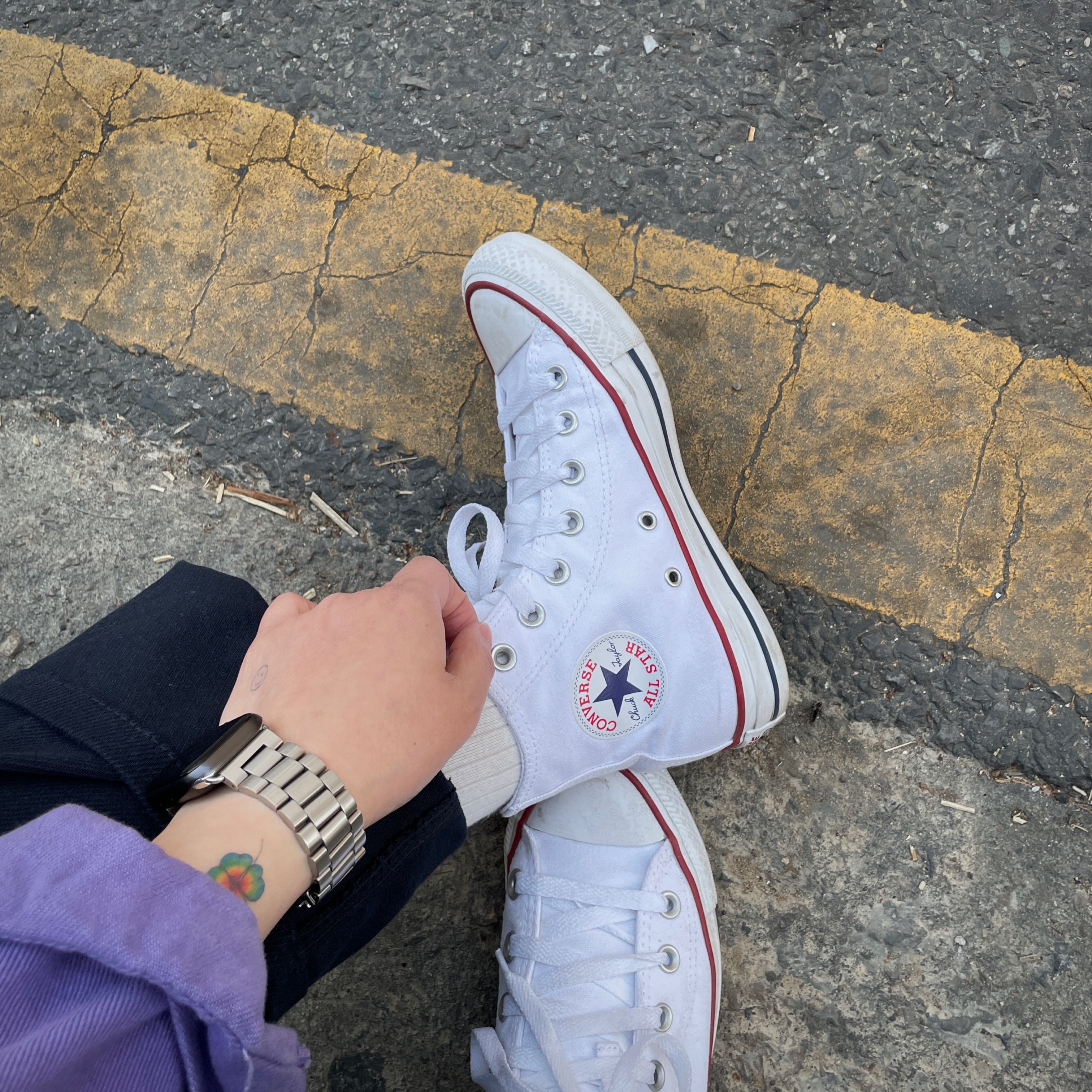 Converse Chuck Taylor All Star Hi Classic Optical White 착용 스타일