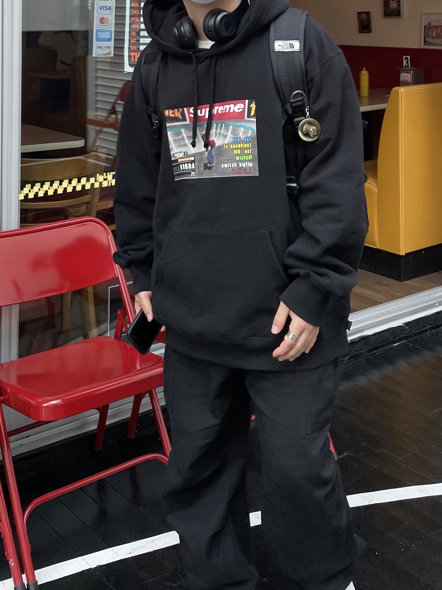 Supreme x Thrasher Hooded Sweatshirt Black - 21FW, Nike x Supreme Air Force 1 Low White 착용 스타일 - 3