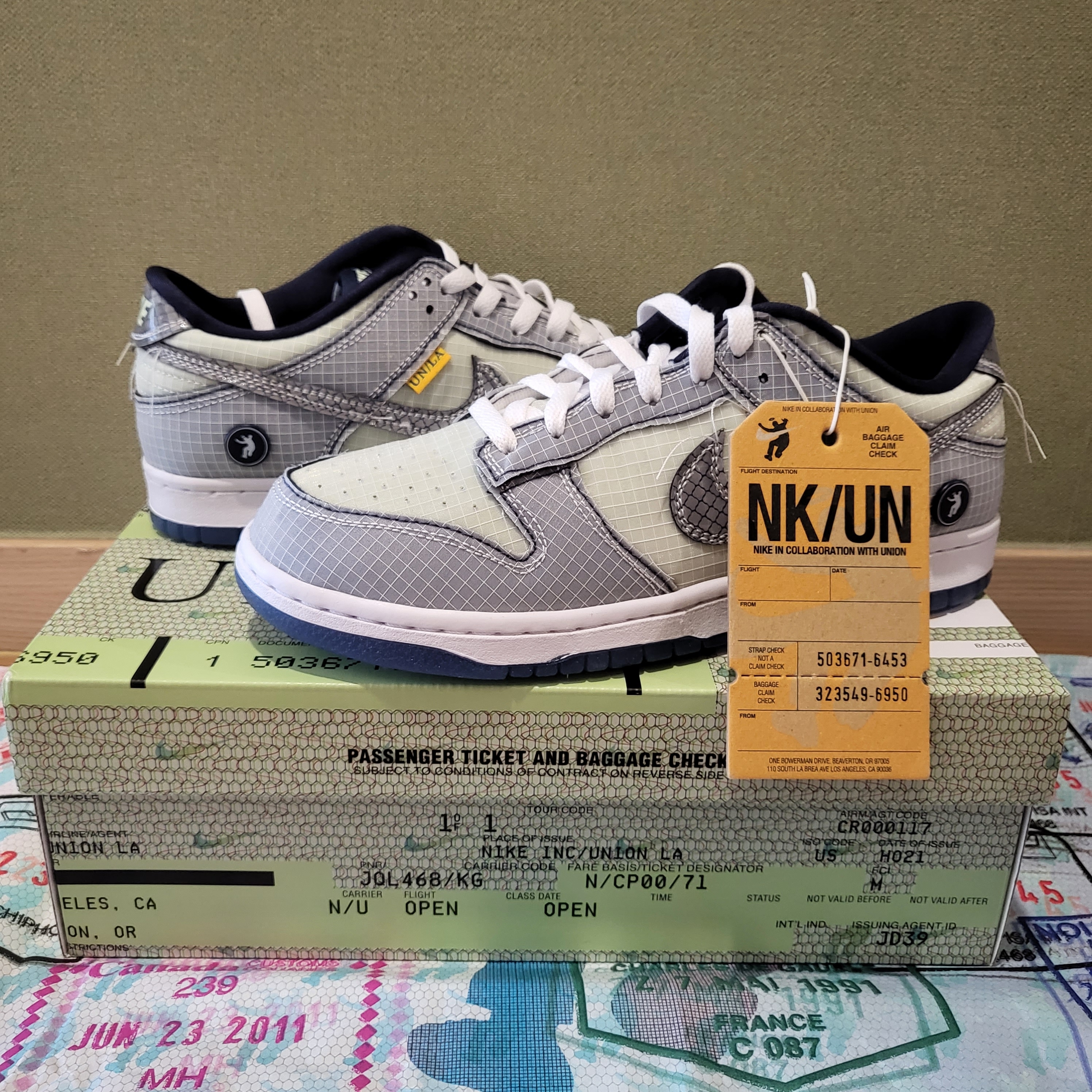 Nike x Union Dunk Low Passport Pack Pistachio 착용 스타일