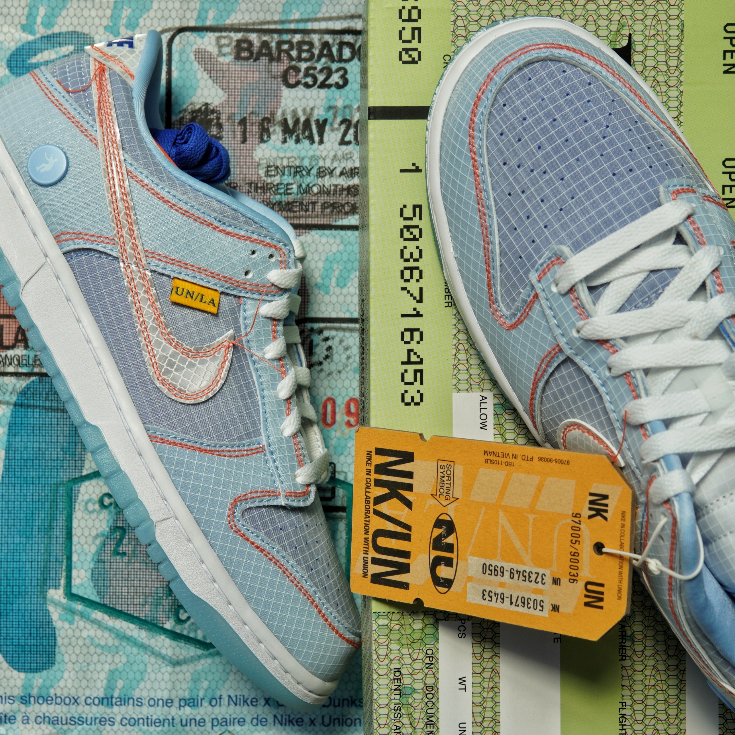 Nike x Union Dunk Low Passport Pack Argon 착용 스타일 - 2