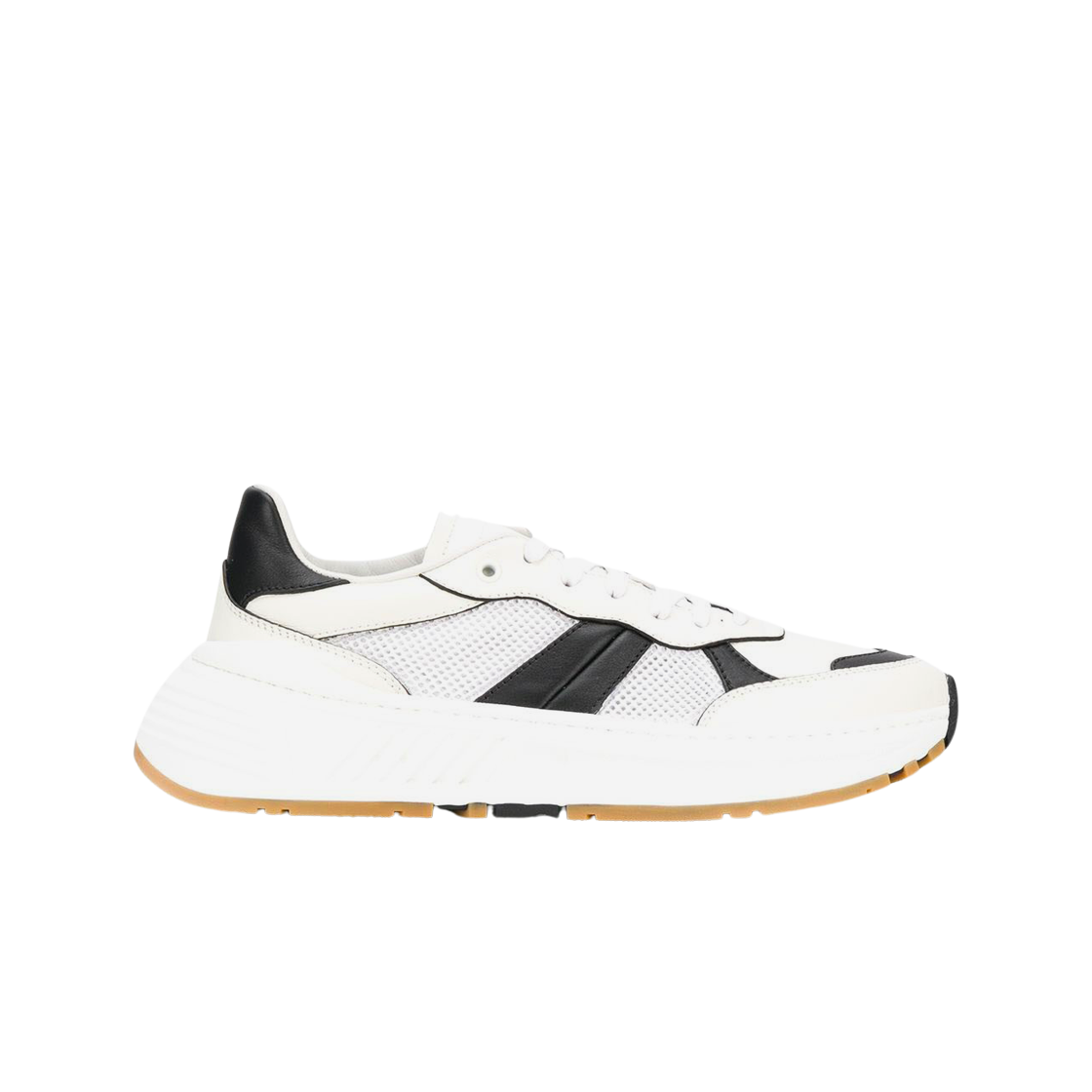 565646VJE219093 Bottega Veneta Speedster Sneakers in Calf Leather and Mesh White Black