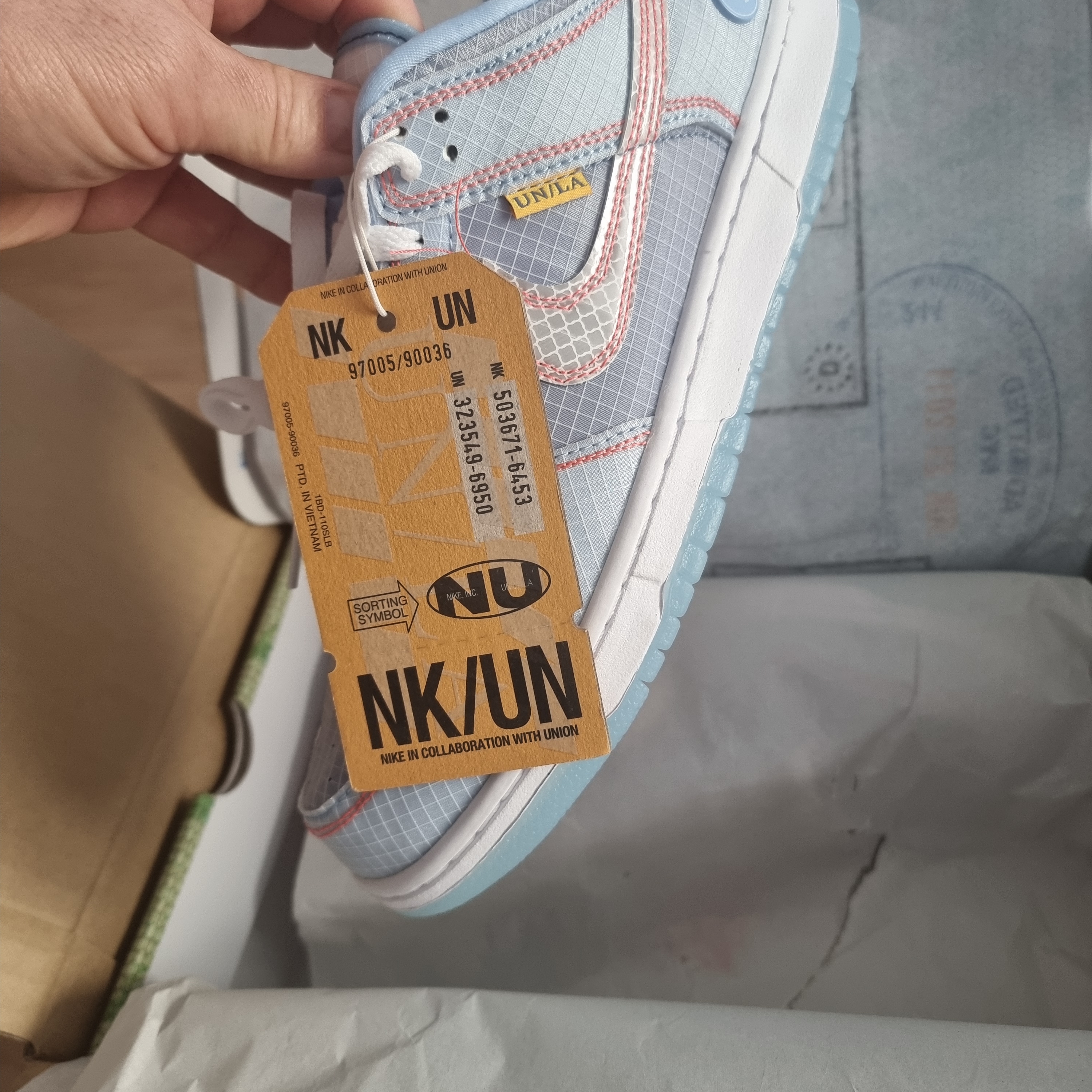 Nike x Union Dunk Low Passport Pack Argon 착용 스타일 - 4