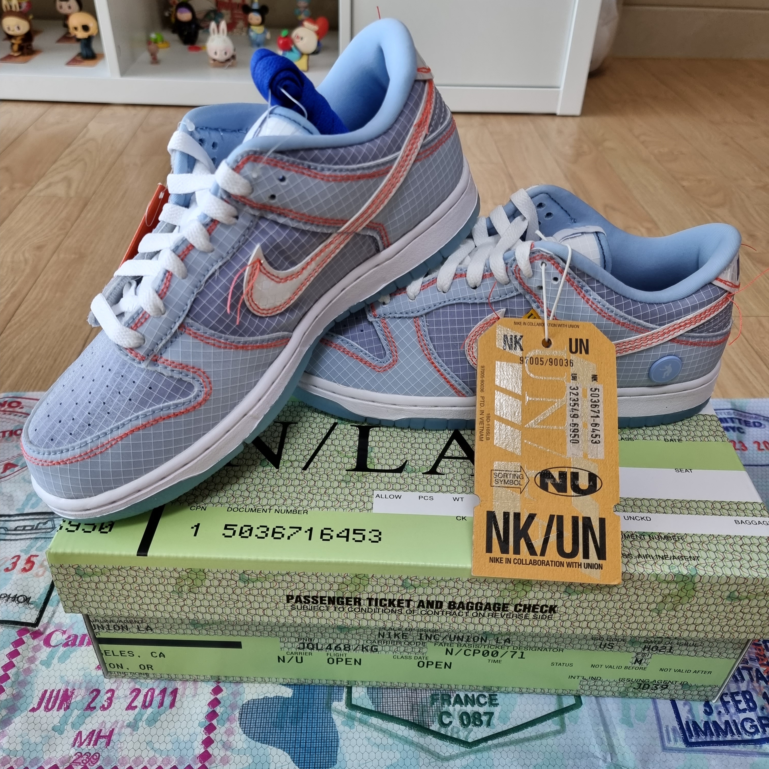 Nike x Union Dunk Low Passport Pack Argon 착용 스타일