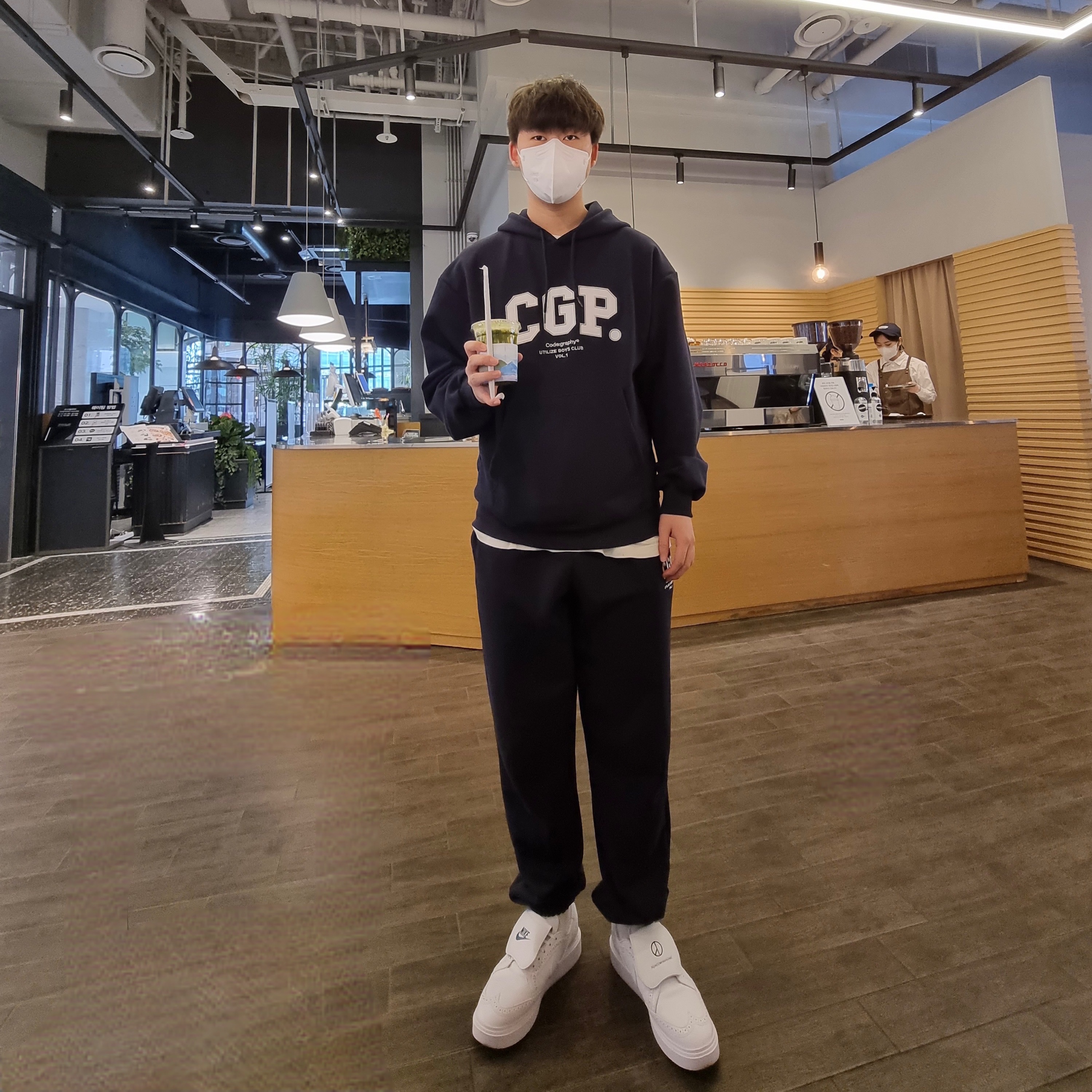 Nike x Peaceminusone Kwondo1 White 착용 스타일 - 1