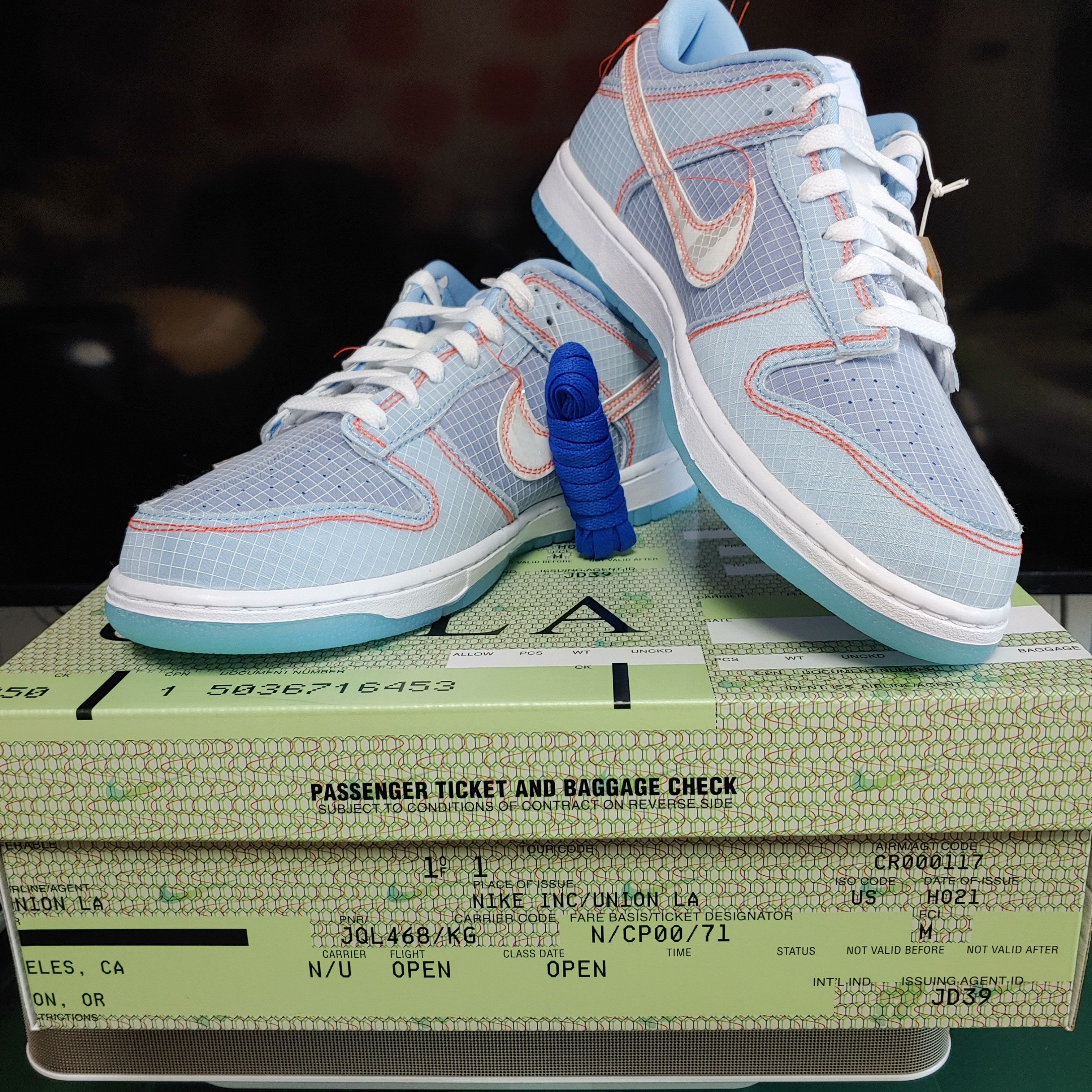 Nike x Union Dunk Low Passport Pack Argon 착용 스타일 - 1